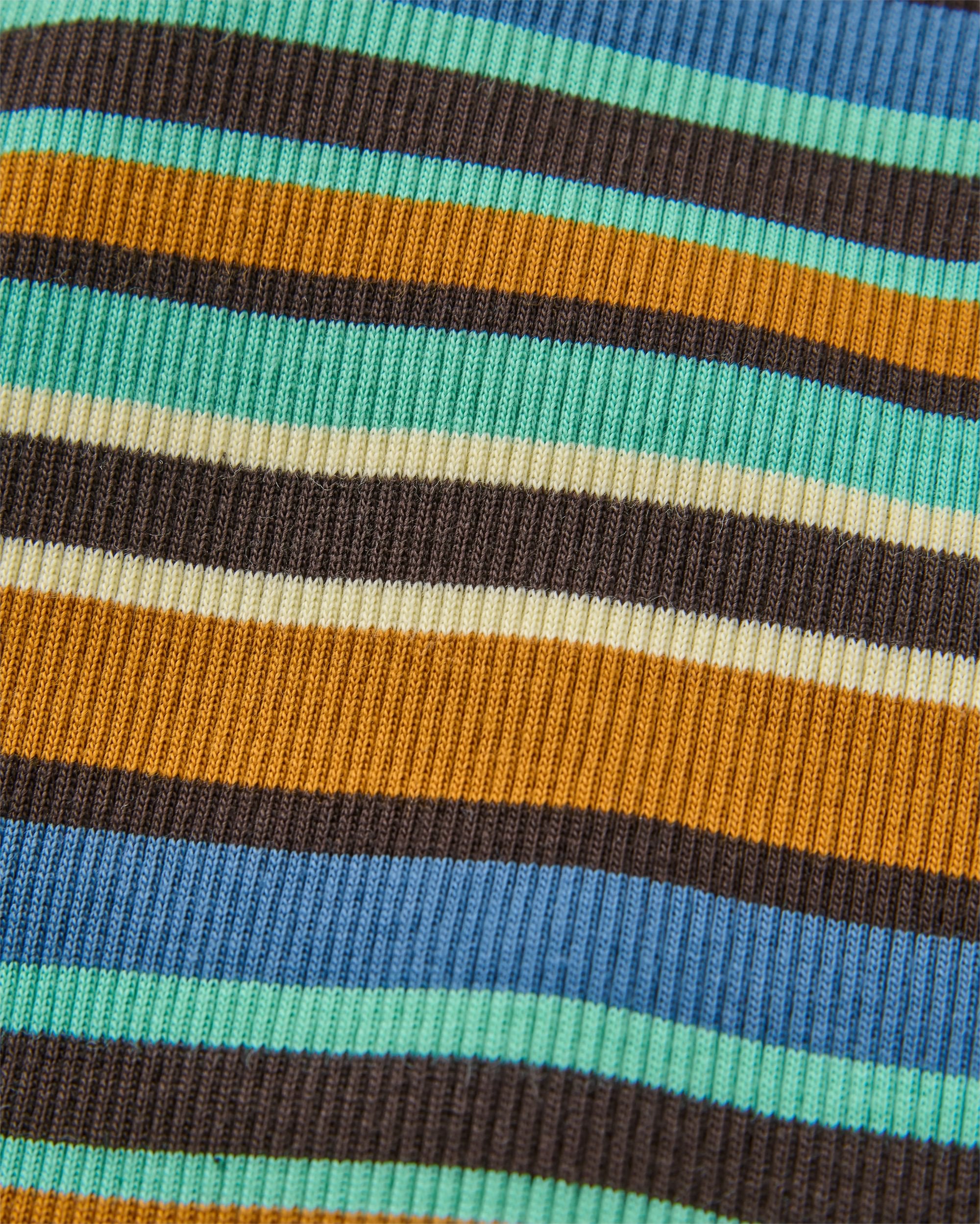 Out There Ribbed Cropped T-Shirt - Espresso Multi Stripe - Flatlay