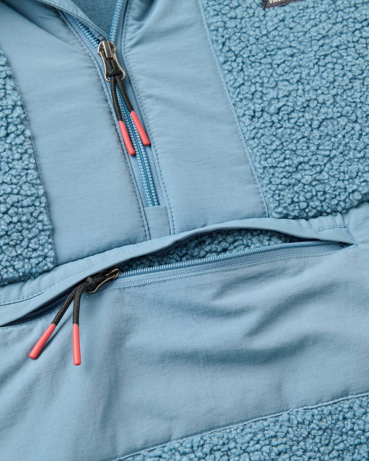 Woodland 1/2 Zip Sherpa Fleece - Stormy Blue  - Flatlay
