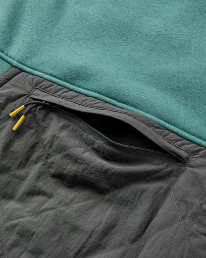 Tidal Fleece Lined Hoodie - Faded Black/Deep Ocean - Flatlay