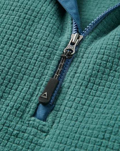 Forestscape Recycled Fleece Hoodie - Deep Ocean - Flatlay