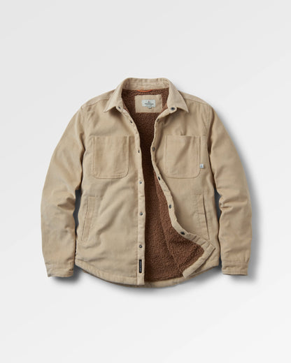 Kodiak Sherpa Lined Cord Overshirt - Stone - Flatlay
