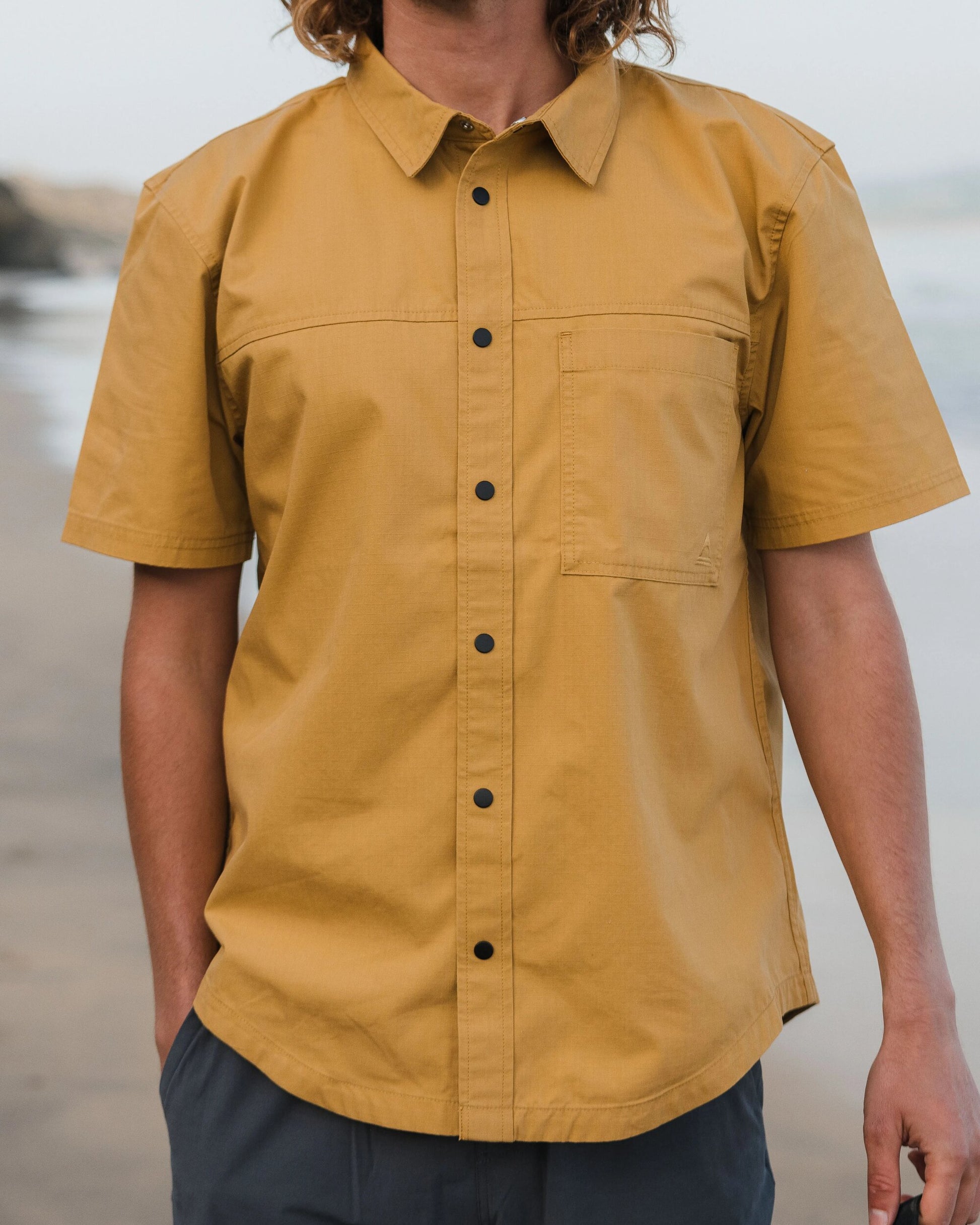 Way Ripstop Short Sleeve Shirt - Mustard Gold