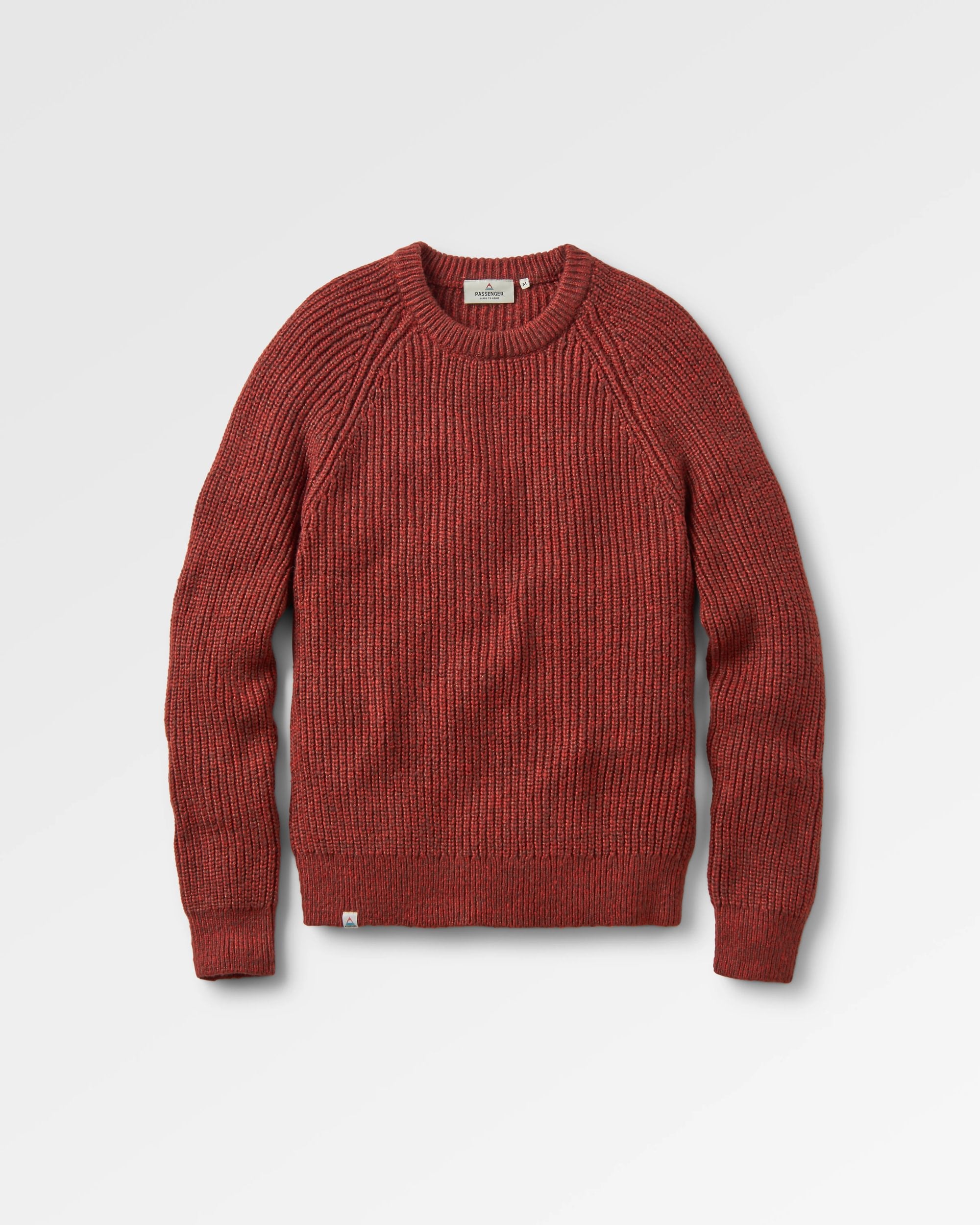 Fog Recycled Knitted Jumper - Red Ochre - Flatlay