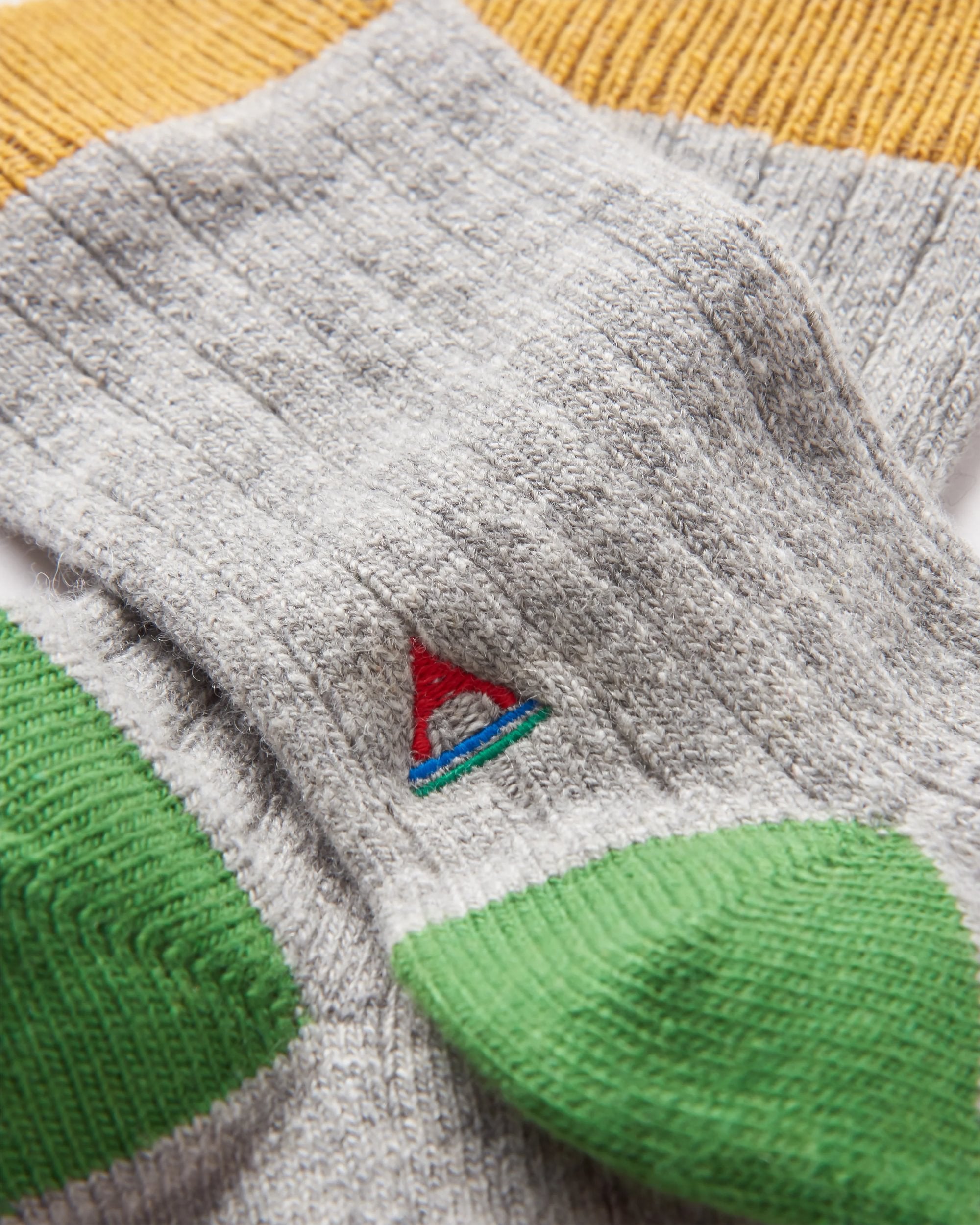 Noosa Recycled Crew Socks - Grey Marl - Flatlay