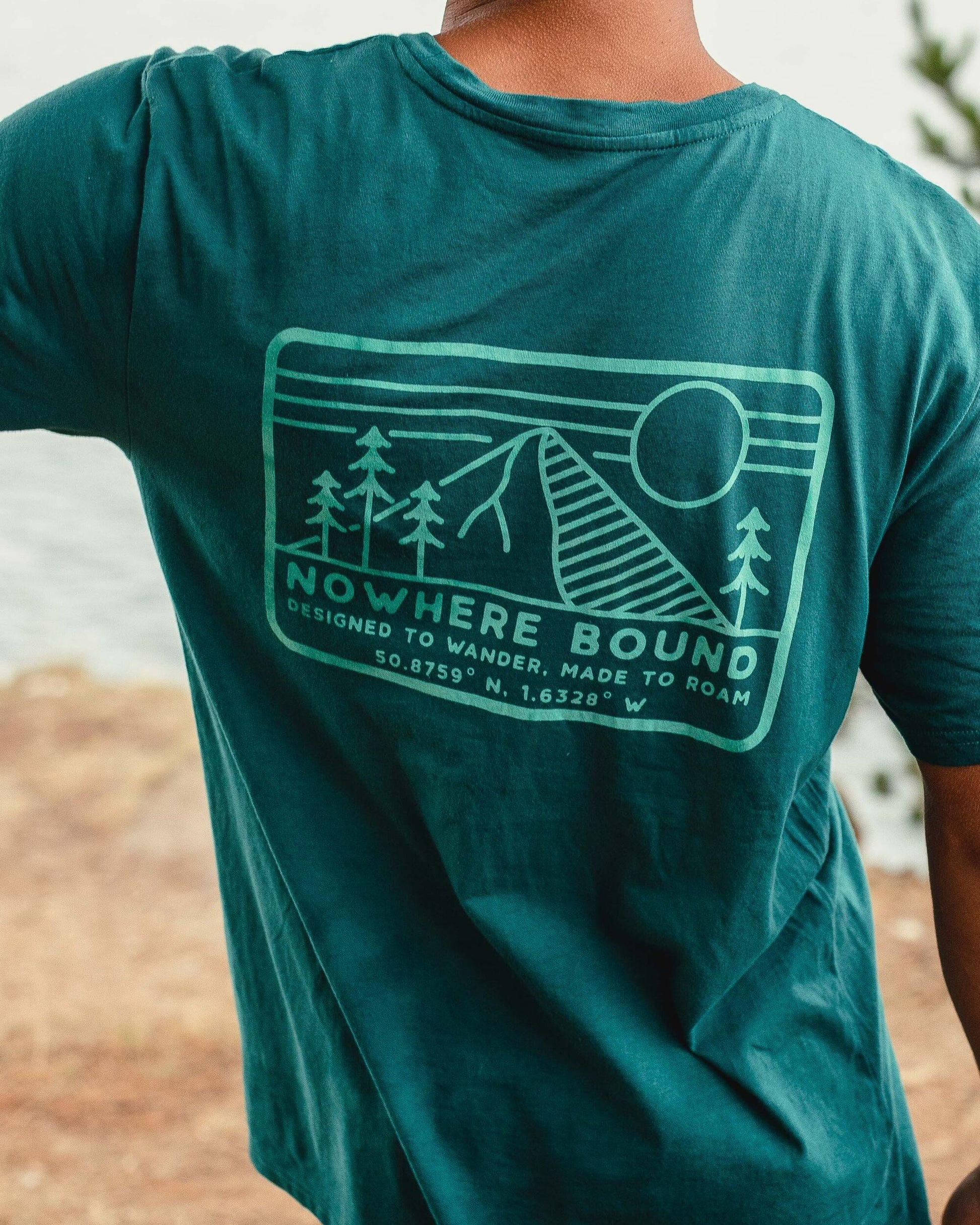 Nowhere Bound Recycled Cotton T-Shirt - Storm Green