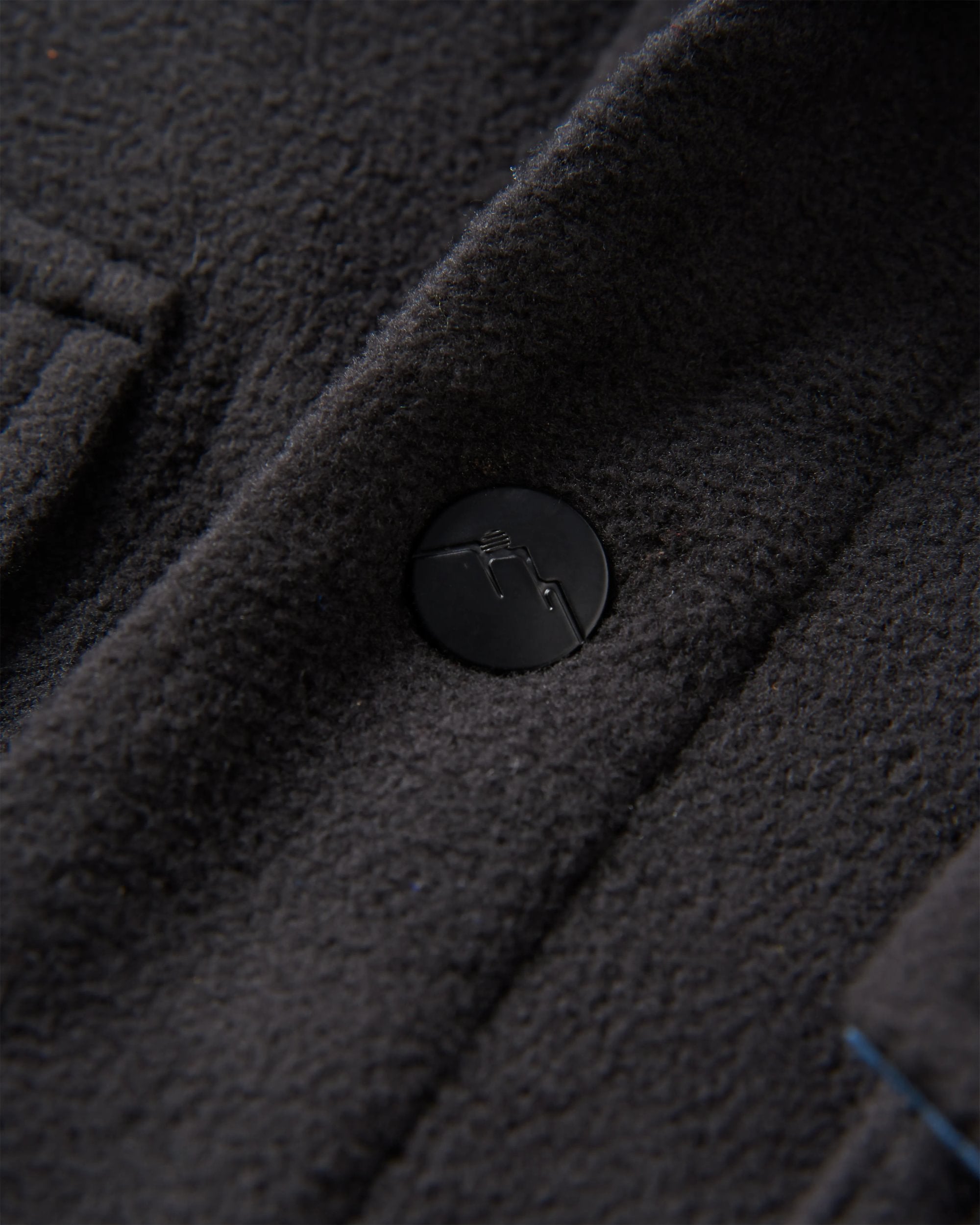 Maple Recycled Polar Fleece Shirt - Black - Flatlay