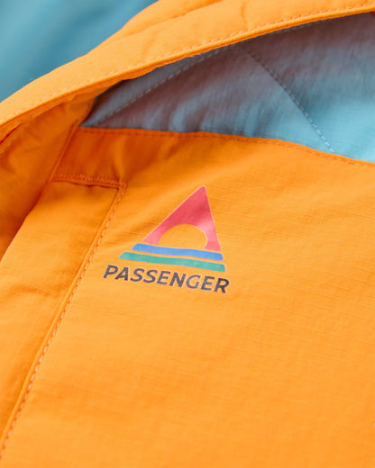 Lara Quilted Jacket - Oat/Retro Blue/Bright Orange - Flatlay