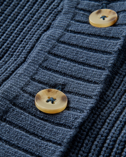 Campus Patch Cardigan - Rich Navy - Flatlay
