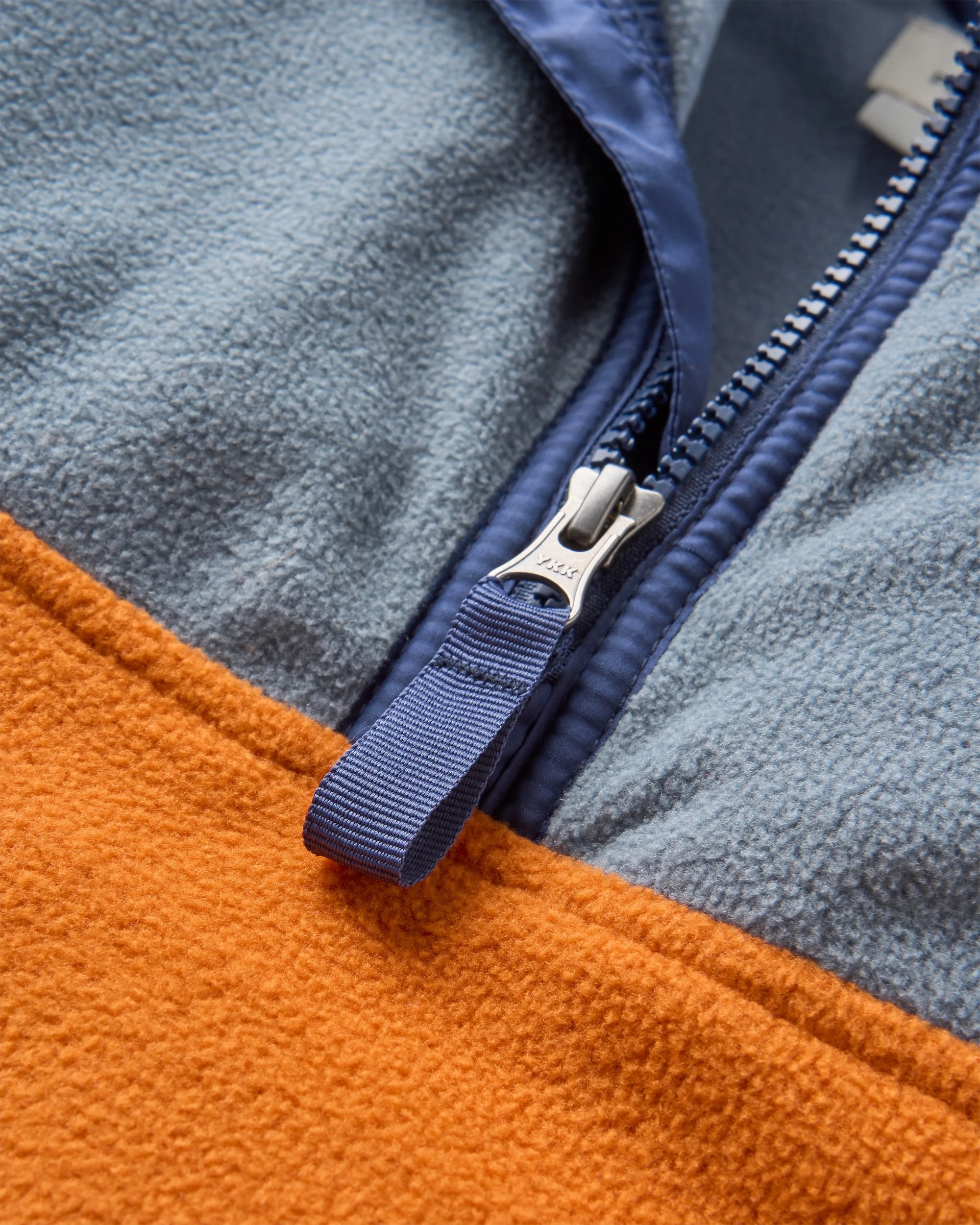 Set Off Recycled Polar 1/4 Zip Fleece - Sunset Orange/Storm Grey - Flatlay
