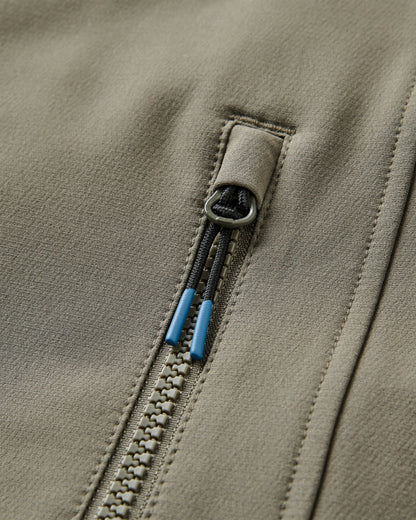 Roamer Recycled Softshell Jacket - Dark Denim/ Dusty Olive  - Flatlay
