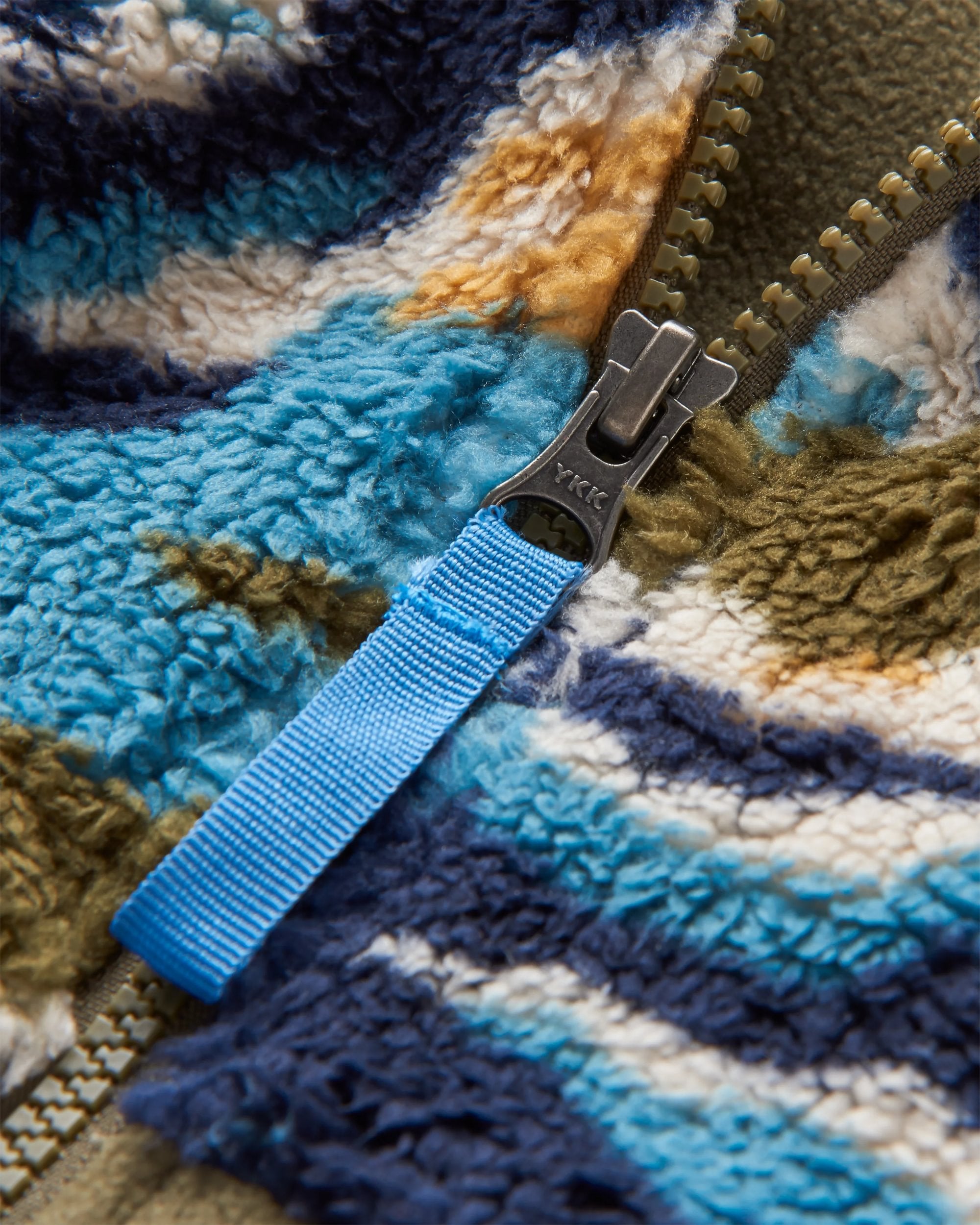 Nestling Recycled Polar-Lined Sherpa Fleece - Mount Scenic Khaki - Flatlay