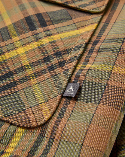 Fogline Overshirt - Toffee/Dusty Olive Check - Flatlay