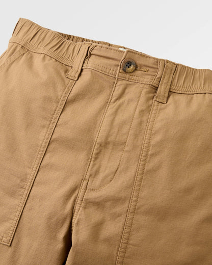 Kimmer Ripstop Cotton Trouser - Caramel Brown - Flatlay
