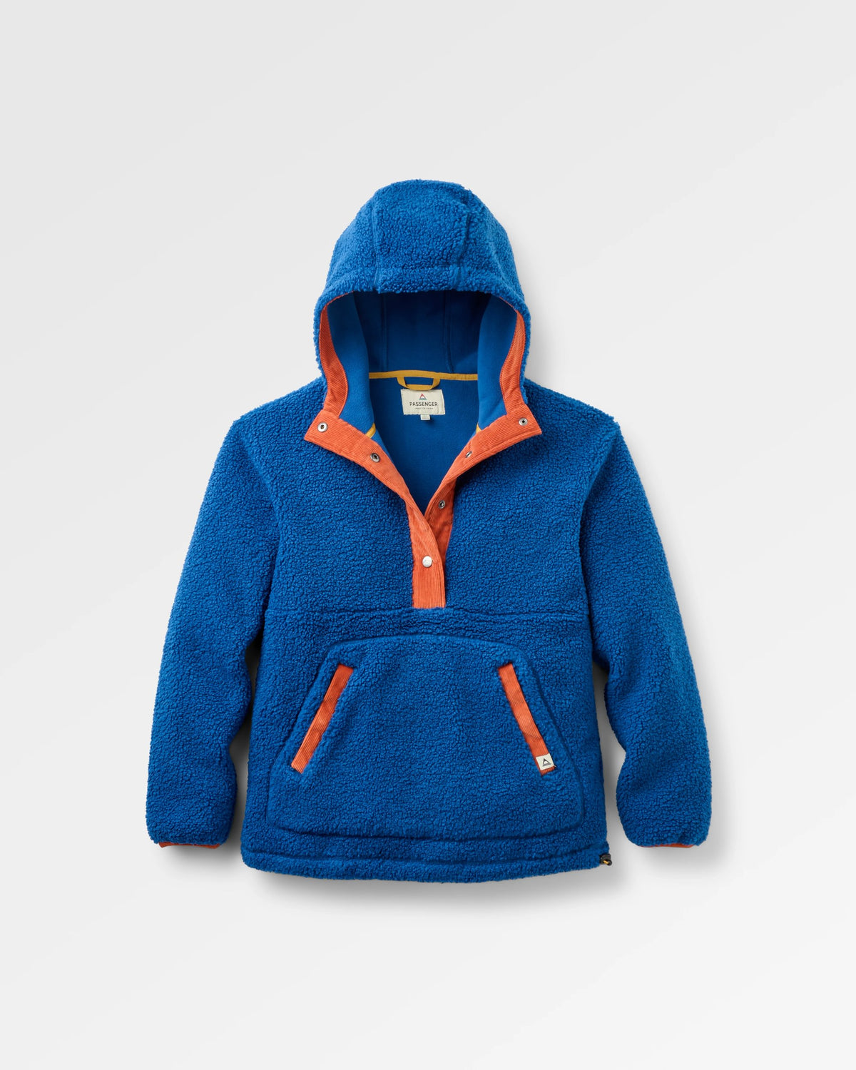 Clover Sherpa Fleece Hooded Pullover - Blue Navy - Flatlay