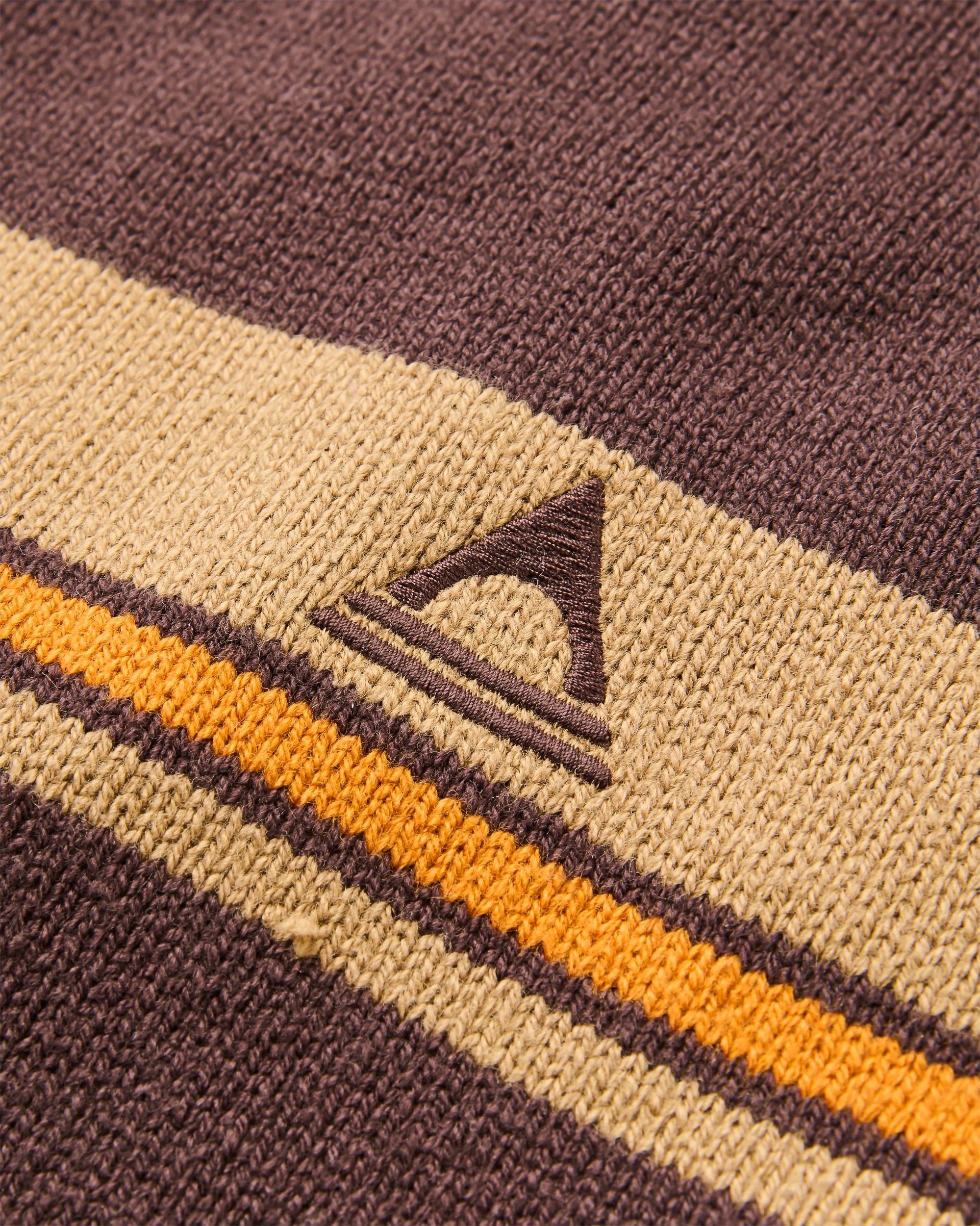 Meander Logo Stripe Knitted Jumper - Espresso - Flatlay