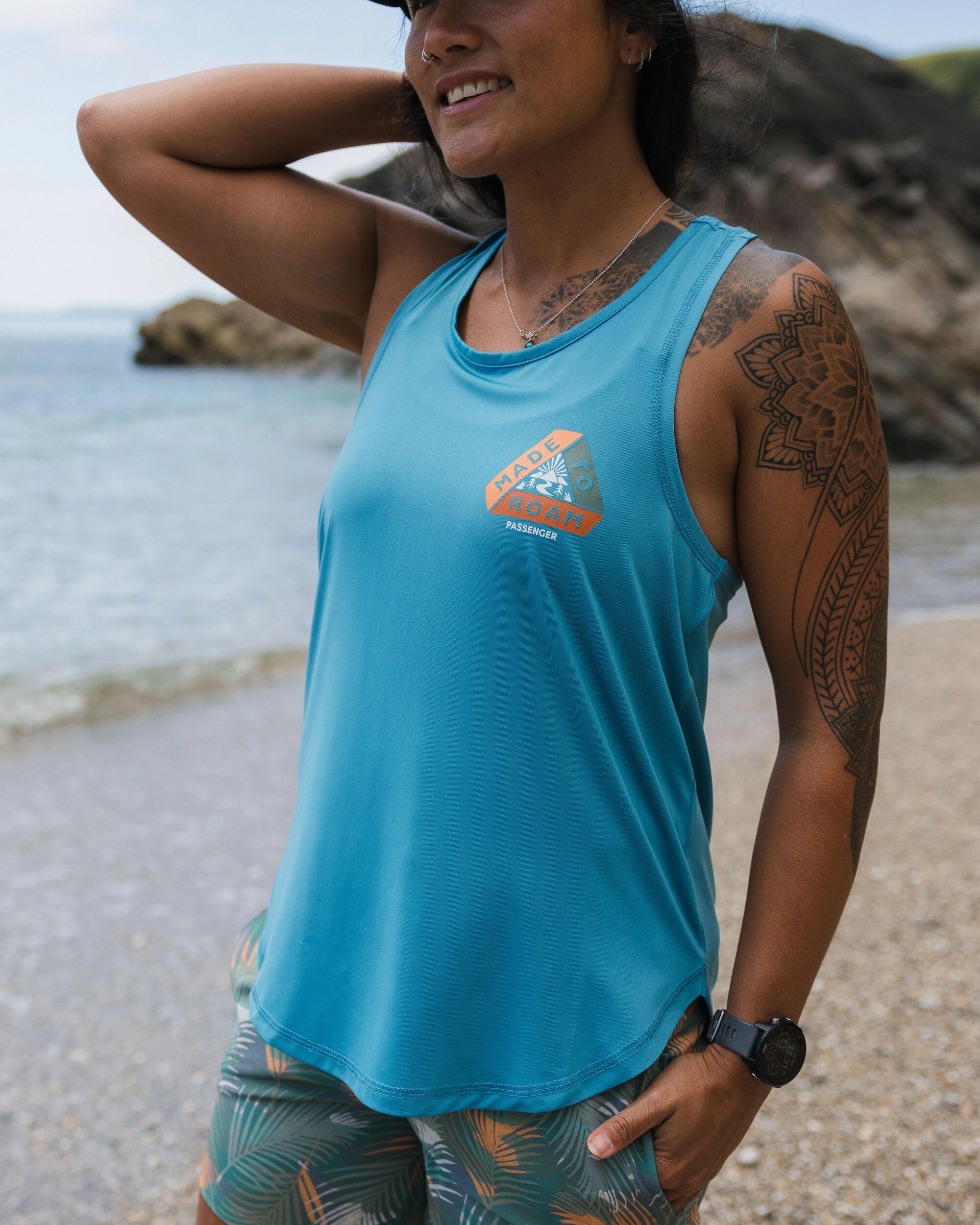 Twist Recycled Active Vest - Blue Pool - Lifestyle