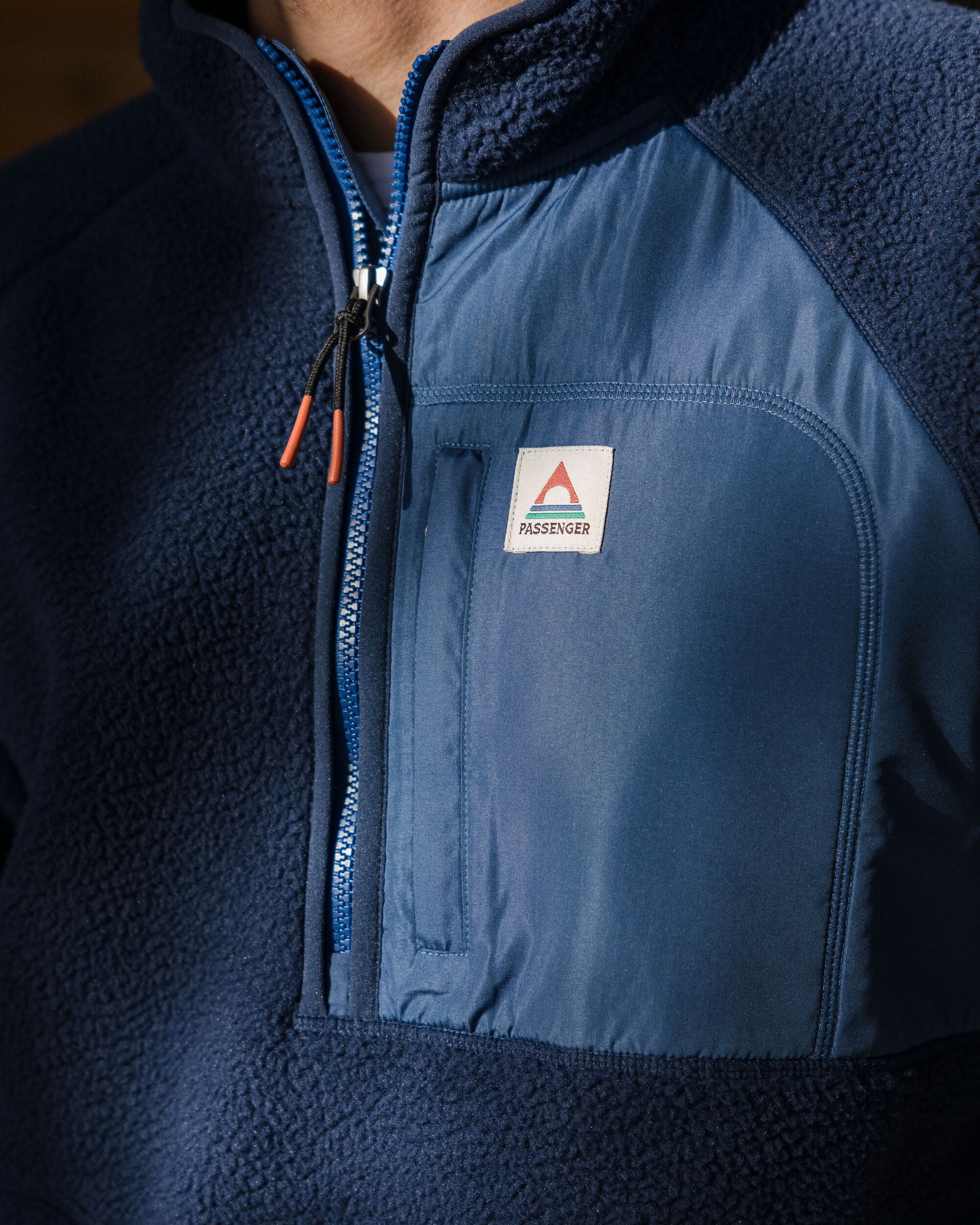 Offgrid 1/2 Zip Recycled Sherpa Fleece - Rich Navy - Lifestyle