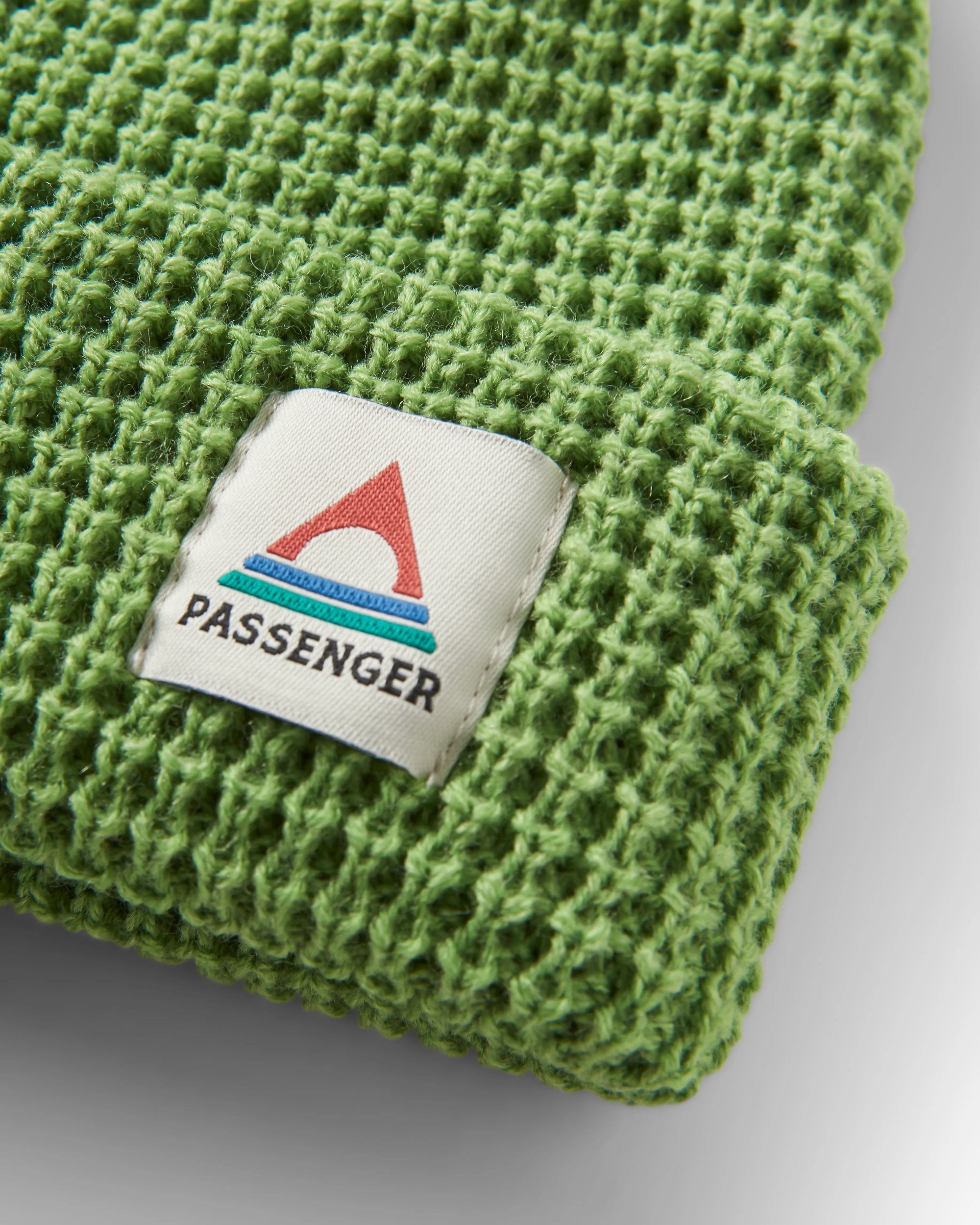 Moss Double Layer Recycled Waffle Beanie - Pear Green - Flatlay