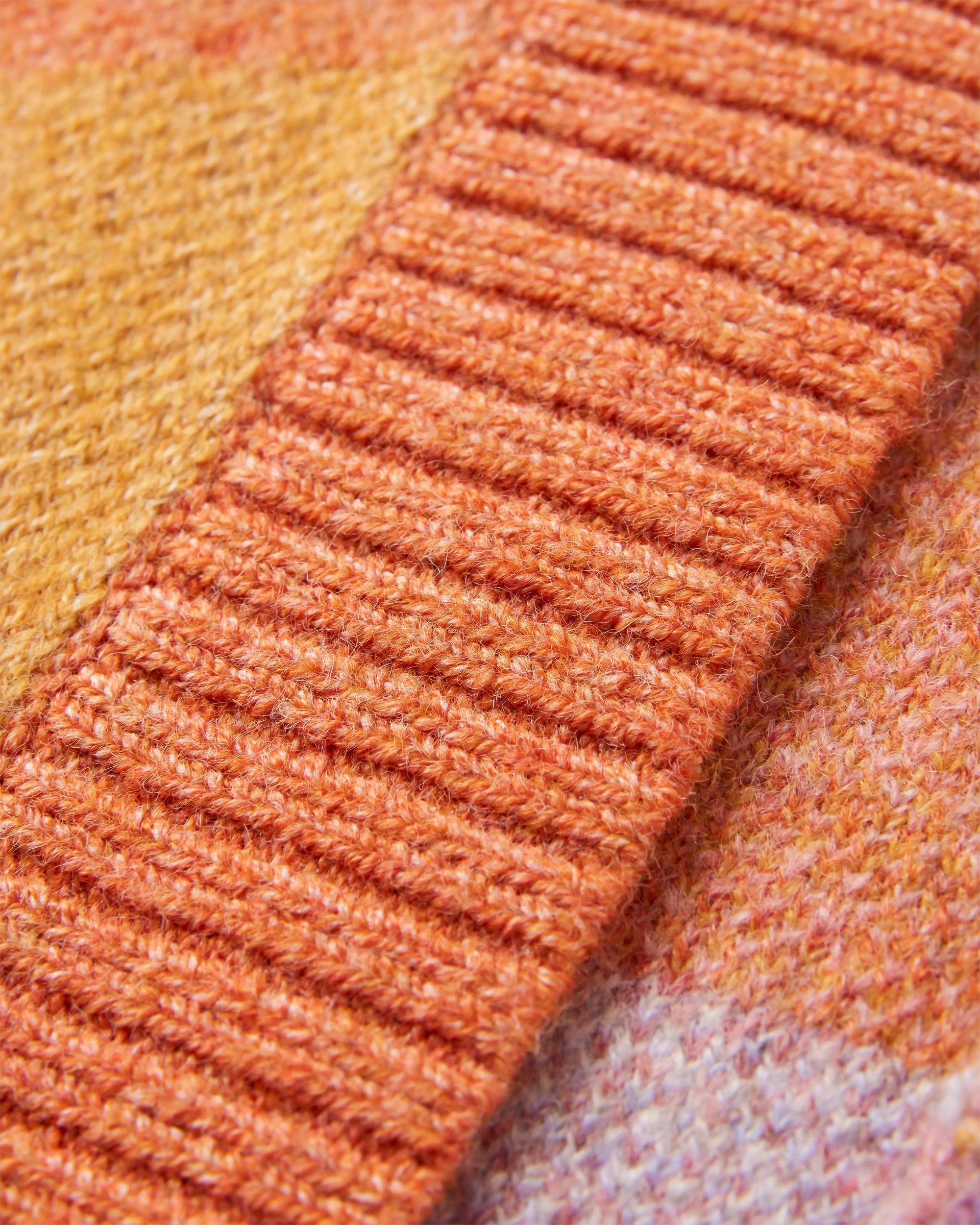 Scenic Recycled Long Knitted Cardigan - Scenic Sunrise Orange - Flatlay
