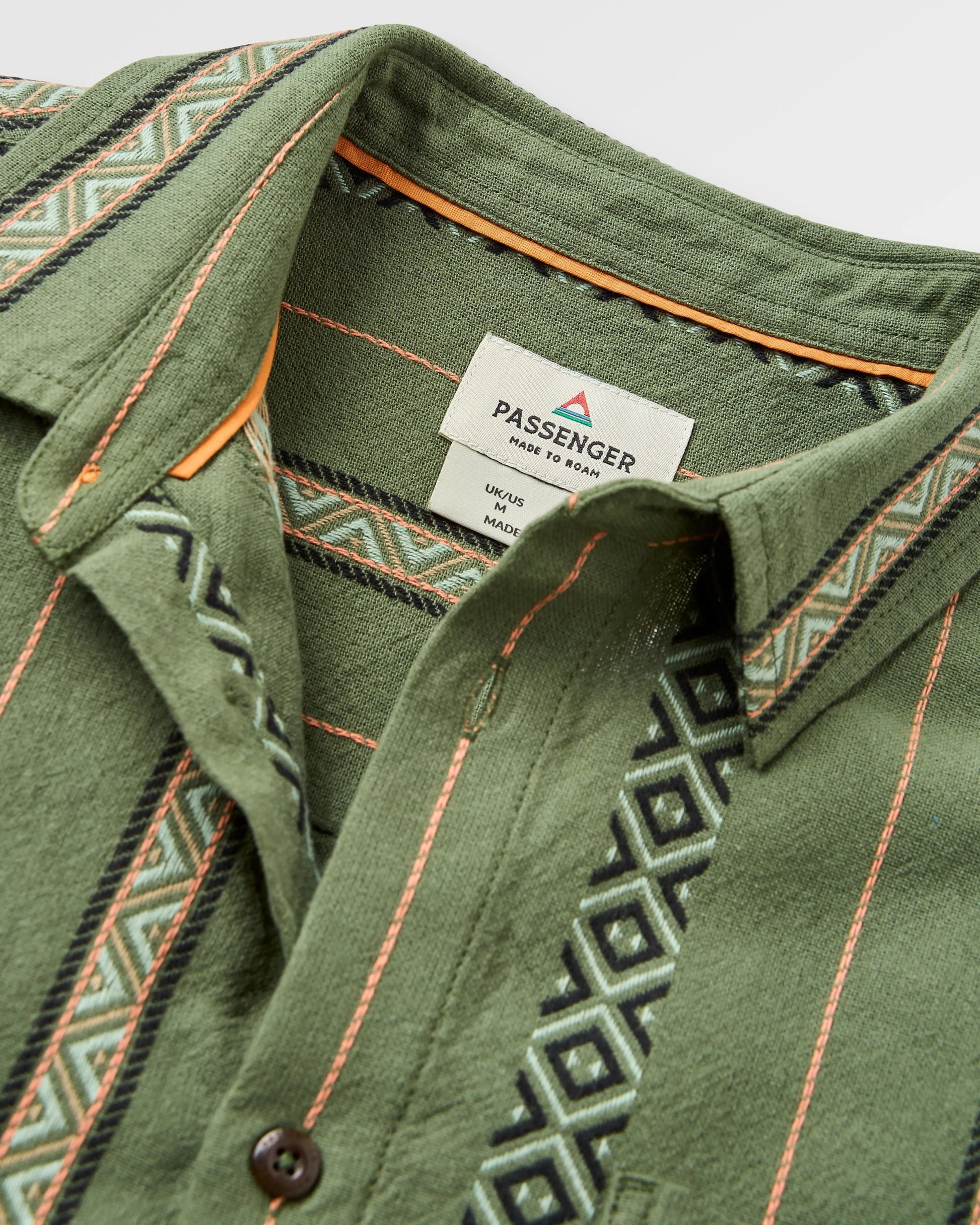 Chill Textured Organic Cotton Short Sleeve Shirt - Wild Green Stripe