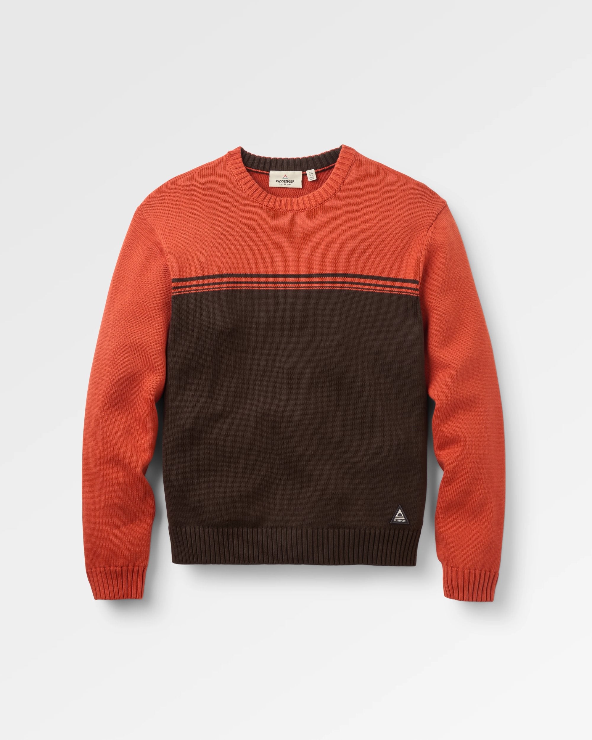 Wald Knitted Jumper - Dark Rust/Espresso - Flatlay