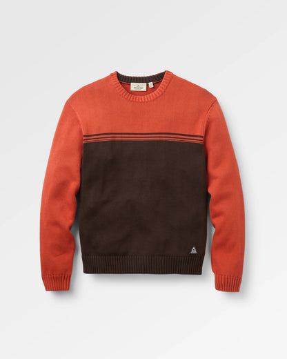 Wald Knitted Jumper - Dark Rust/Espresso - Flatlay