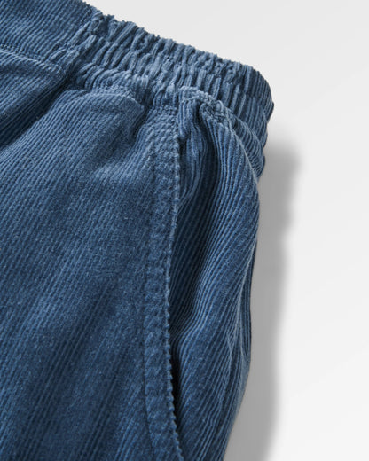 Someday Organic Cotton Corduroy Trouser - Dark Denim - Flatlay
