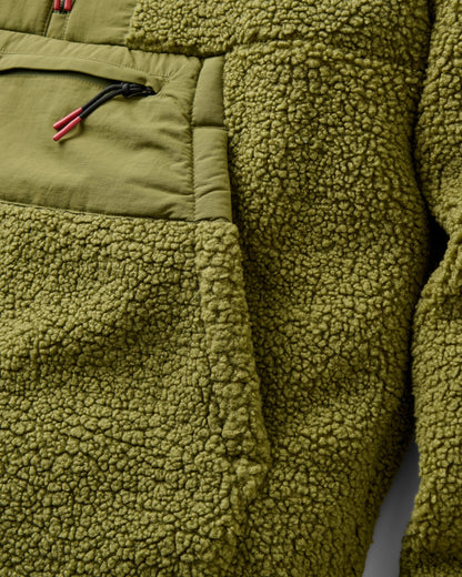 Woodland 1/2 Zip Sherpa Fleece - Khaki - Flatlay
