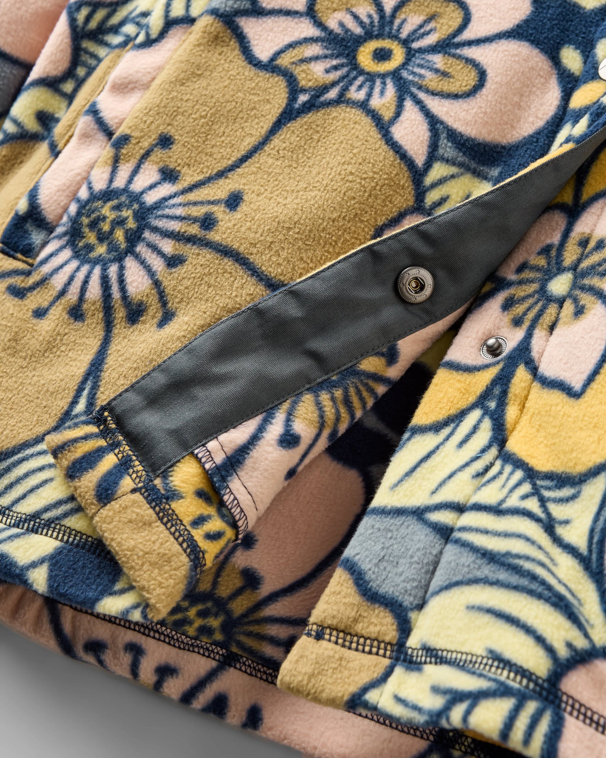 East Recycled Polar Fleece Shirt - Vintage Floral Sunlight