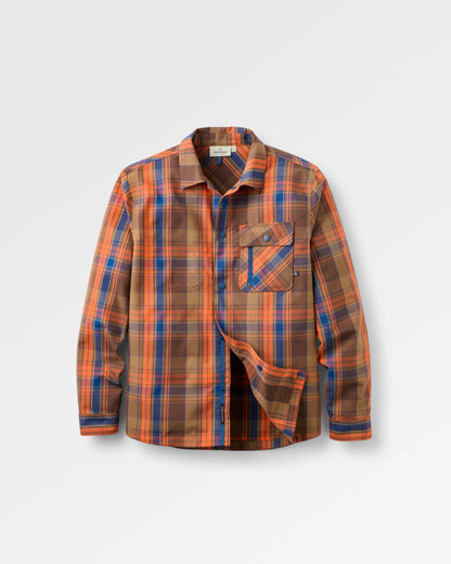 Fogline Overshirt - Caramel/Dark Rust Check - Flatlay