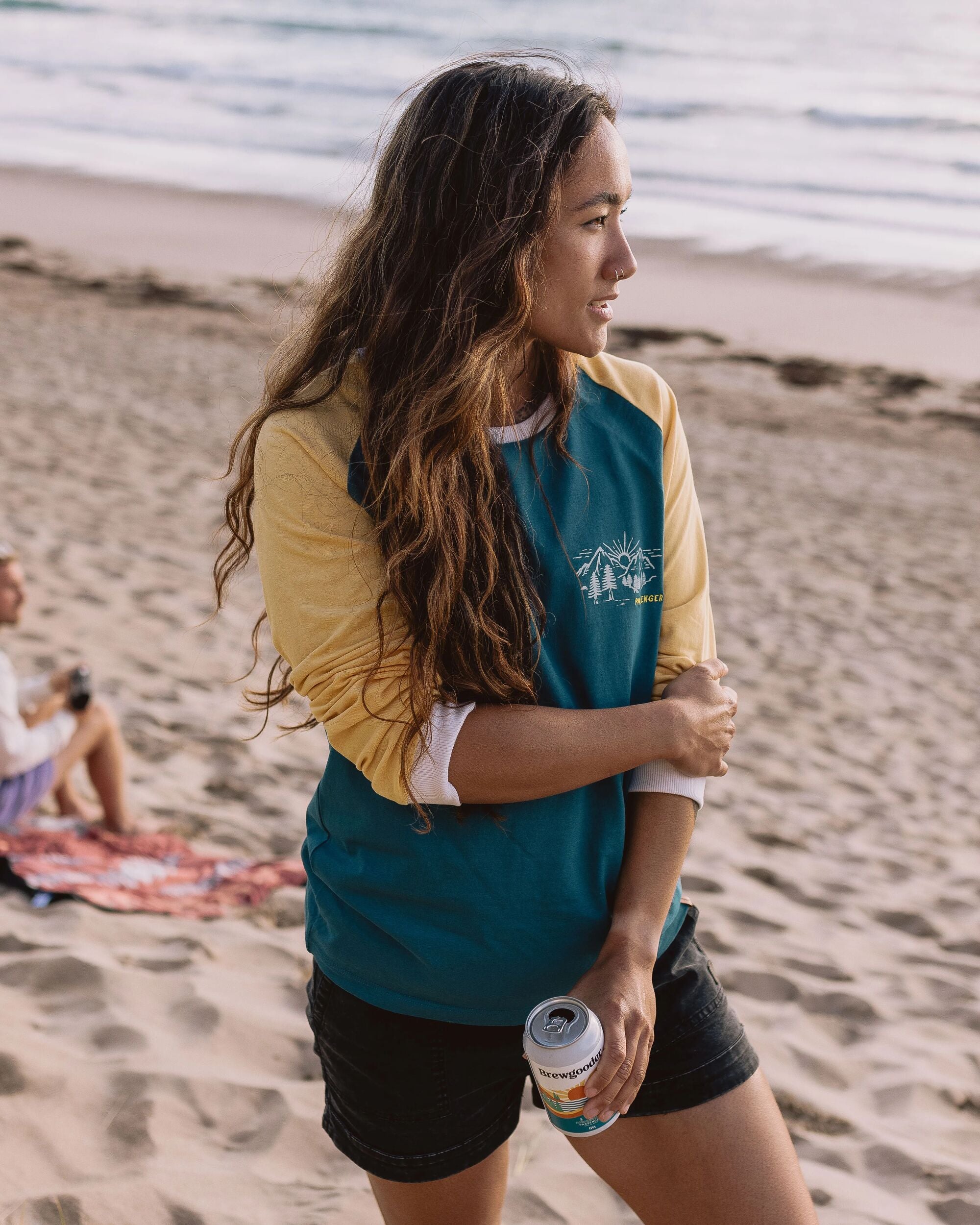 Riser Recycled Cotton LS T-Shirt - Blue Coral - Lifestyle