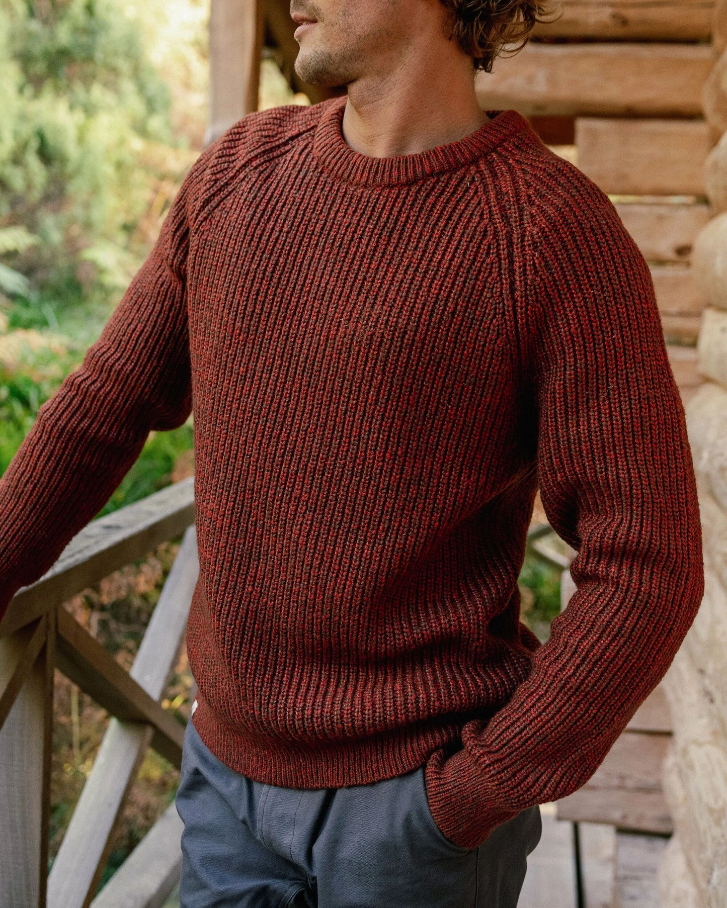 Fog Recycled Knitted Jumper - Red Ochre