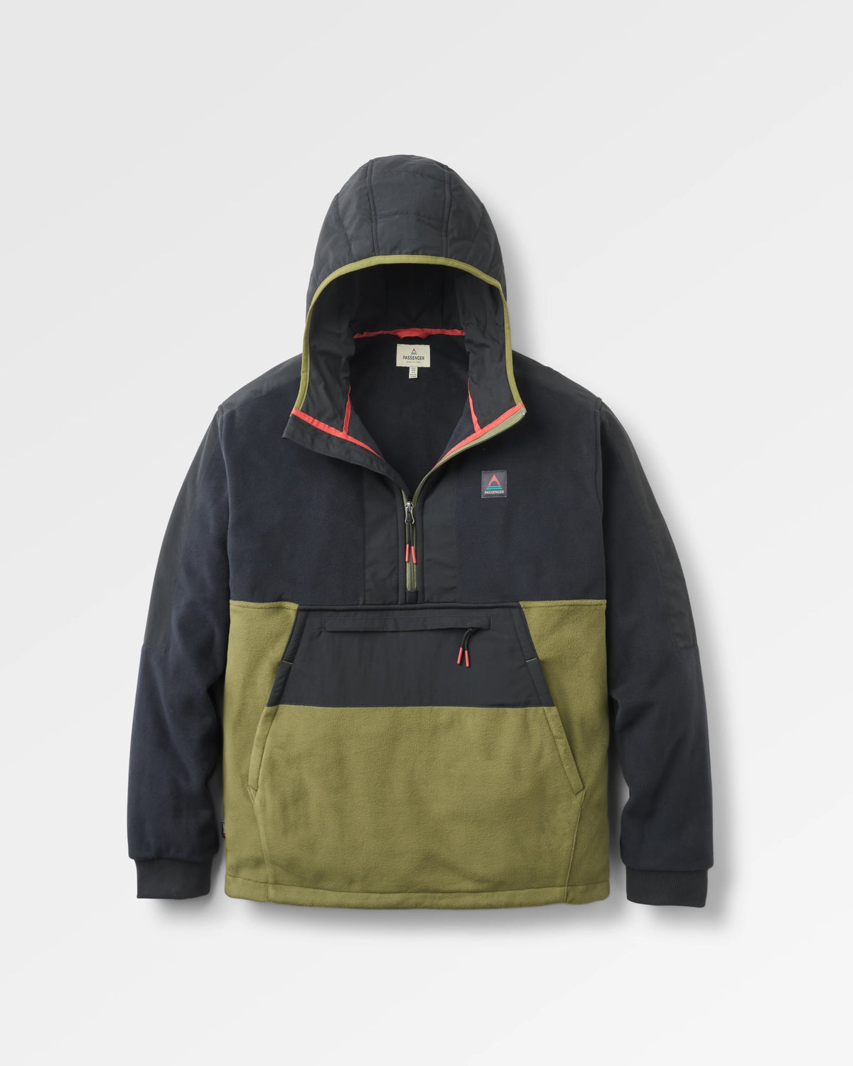 Woodland Hooded Polartec® Fleece - Black/Khaki - Flatlay