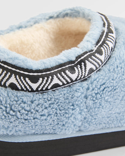 Ember Sherpa Fleece Slipper - Faded Denim - Flatlay
