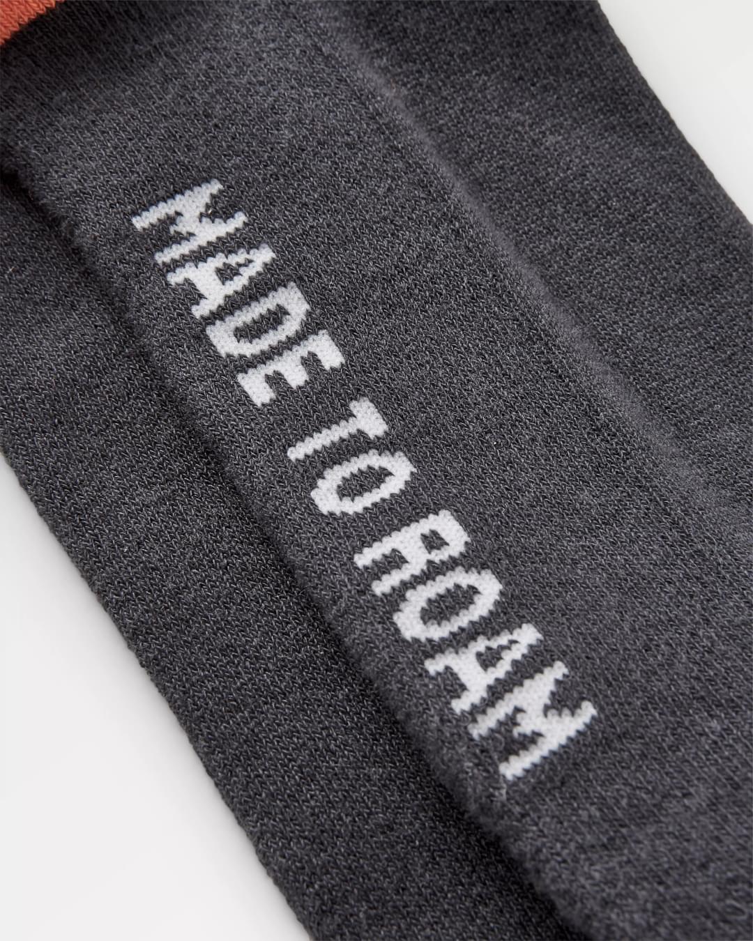 Organic Midweight Crew Socks - Charcoal - Flatlay