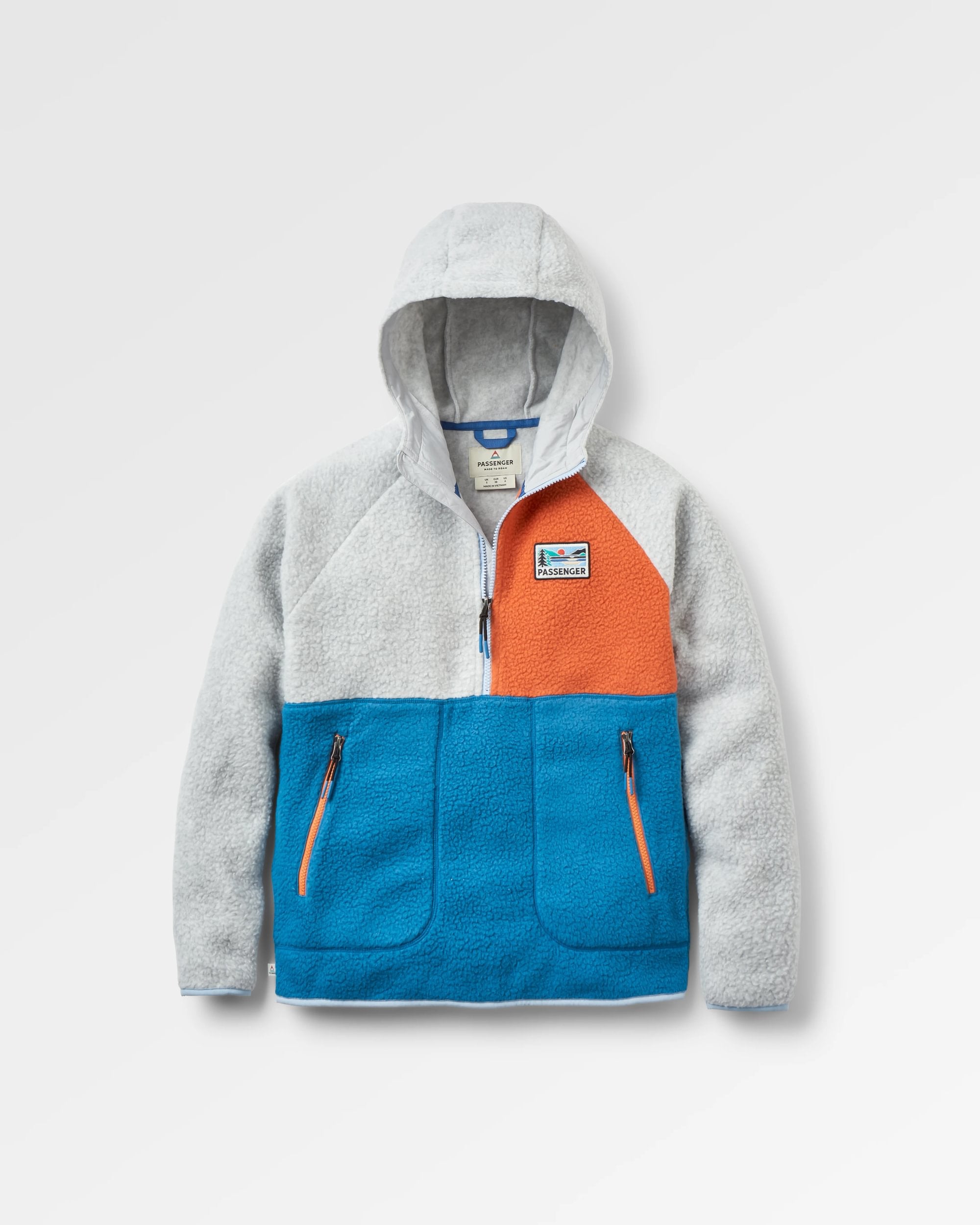 Maine 1/2 Zip Recycled Sherpa Fleece - Blue Steel - Flatlay