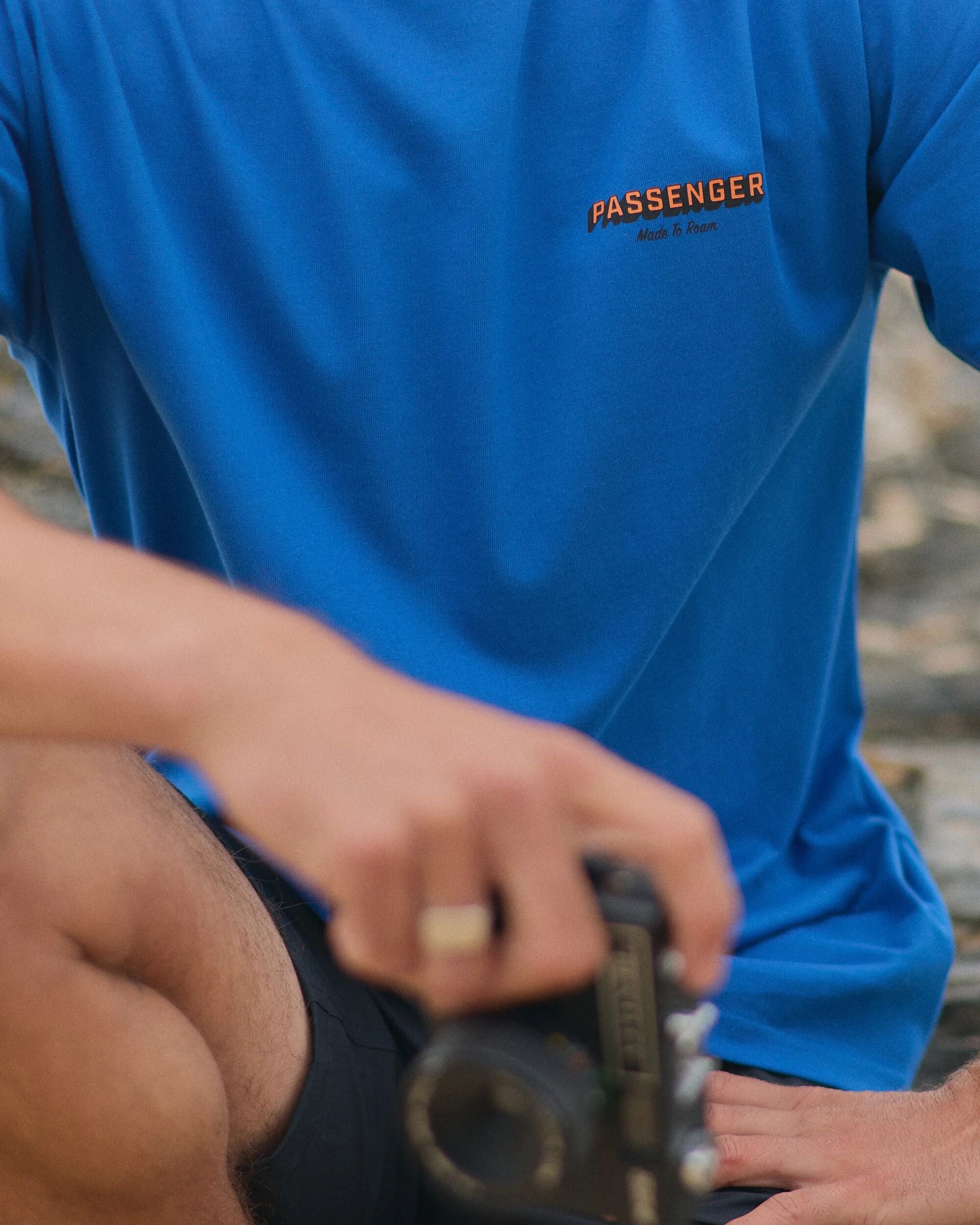 Outdoor Gear Organic Cotton T-Shirt - Azure Blue - Lifestyle