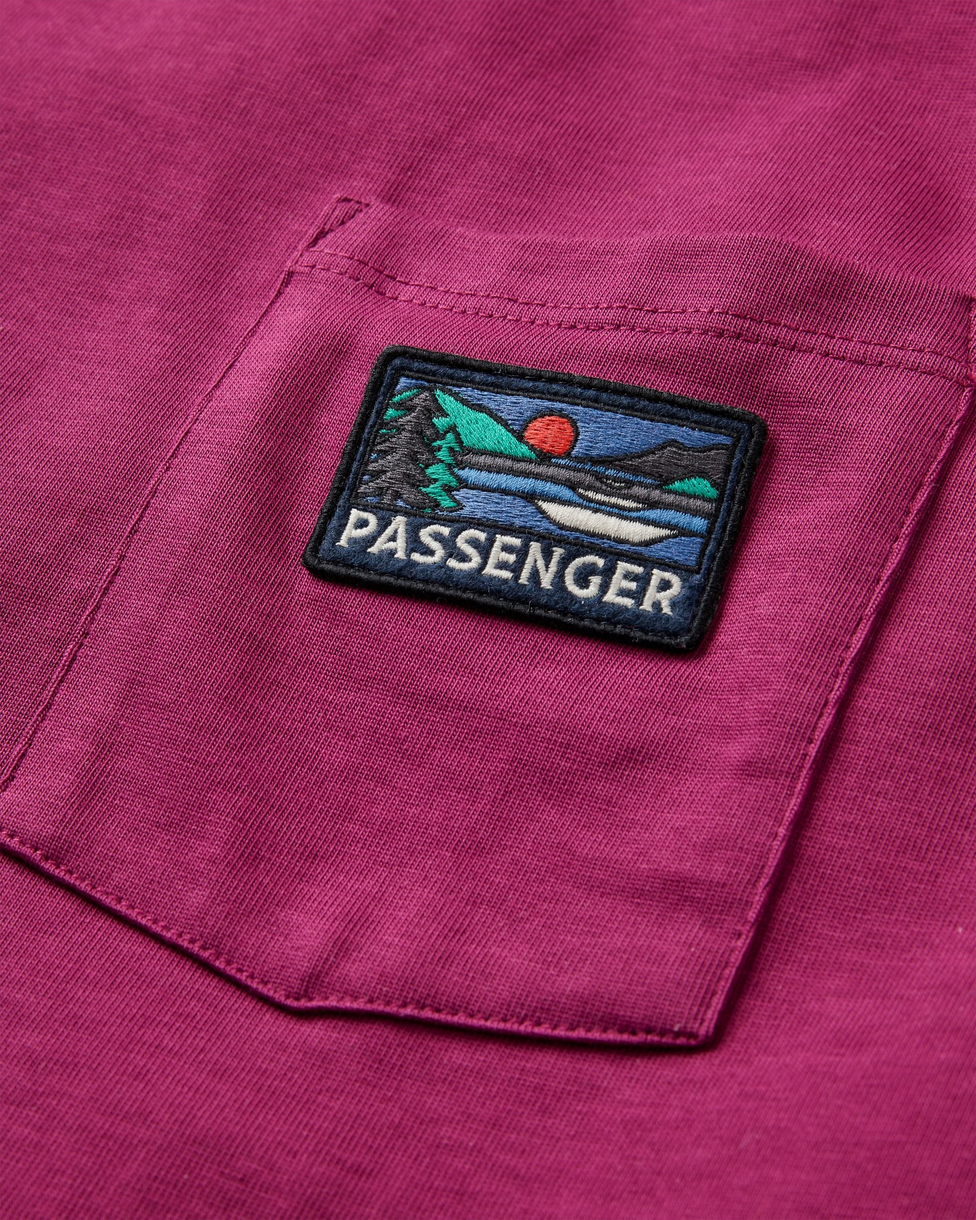 Roamer Patch Relaxed Fit T-Shirt - Warm Berry - Flatlay