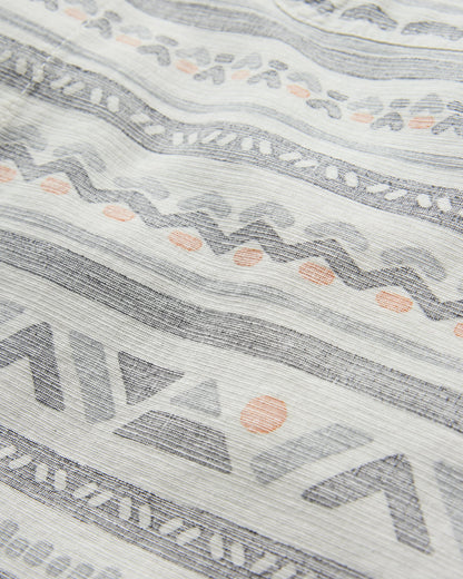 Chill Textured Organic Cotton Short Sleeve Shirt - Geo Track Storm Grey - Flatlay