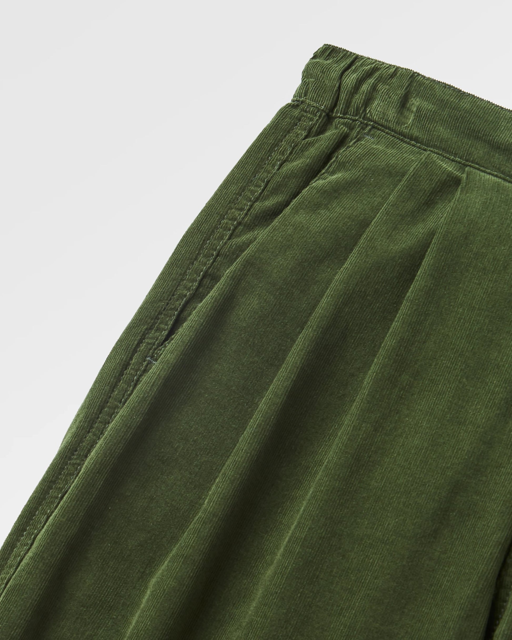 Compass Recycled Cord Trouser - Fir Tree - Flatlay
