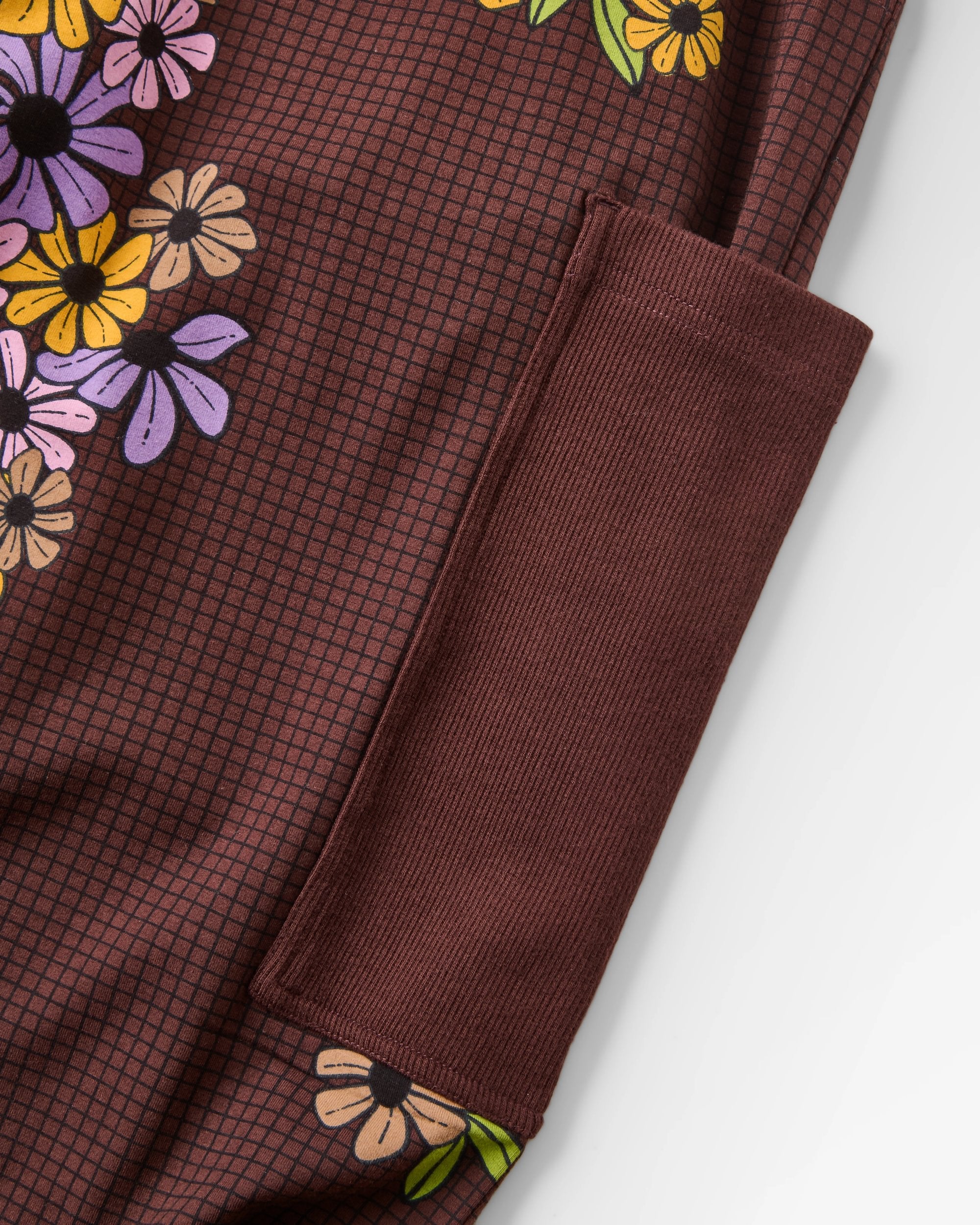 Day Dream Trouser - Floral Grid Espresso - Flatlay