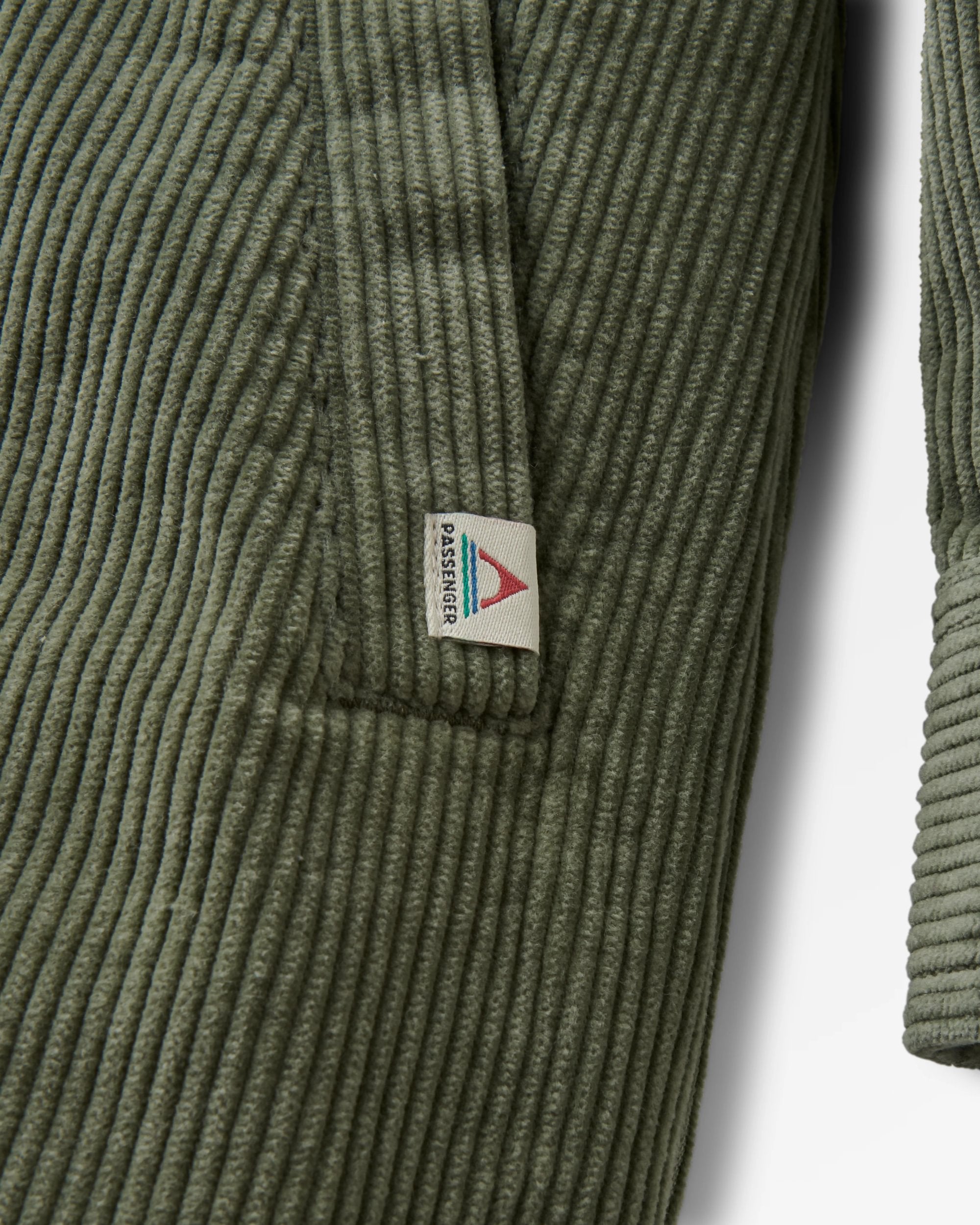 Stella Cord Shirt Dress - Dusty Olive - Flatlay