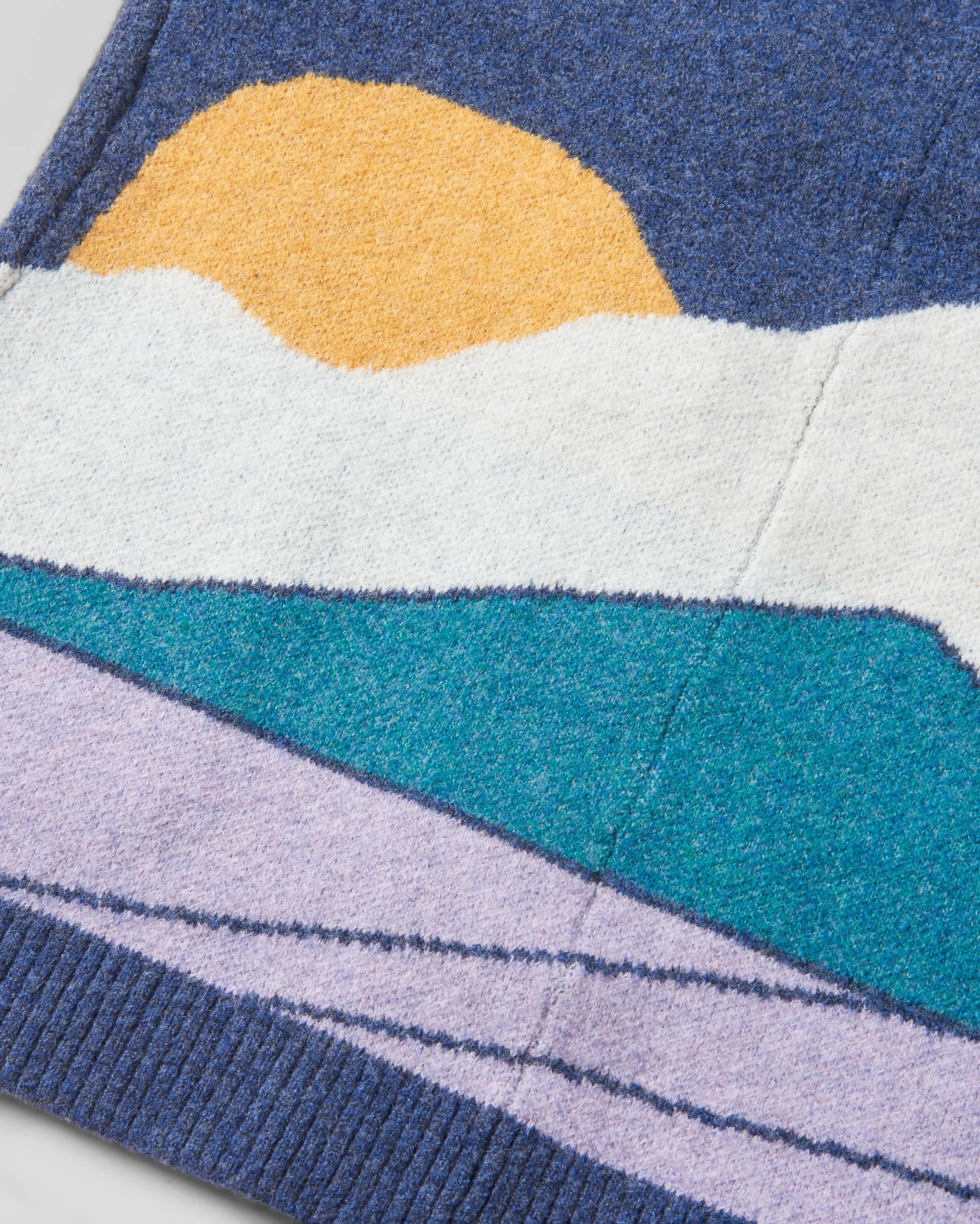 Vista Recycled Knitted Cardigan - Dark Denim - Flatlay