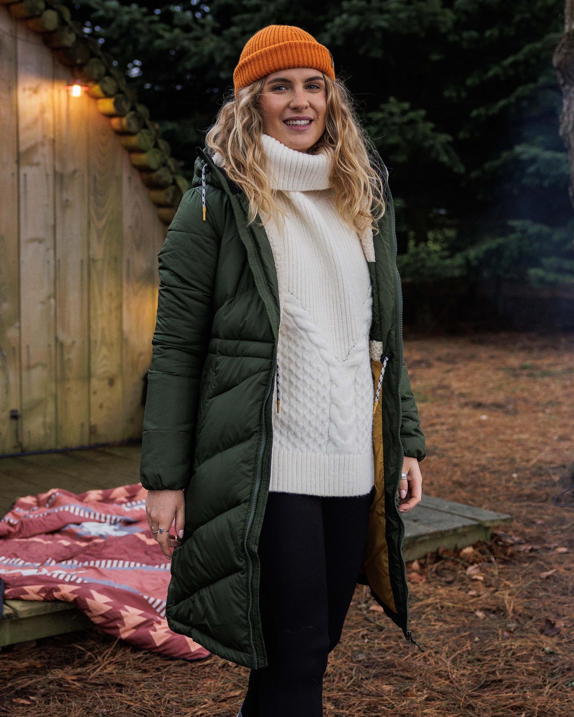 Snuggle Recycled Knitted Polo Neck - Off White - Lifestyle