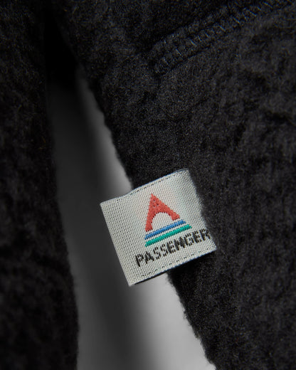 Maine 1/2 Zip Recycled Sherpa Fleece - Black - Flatlay