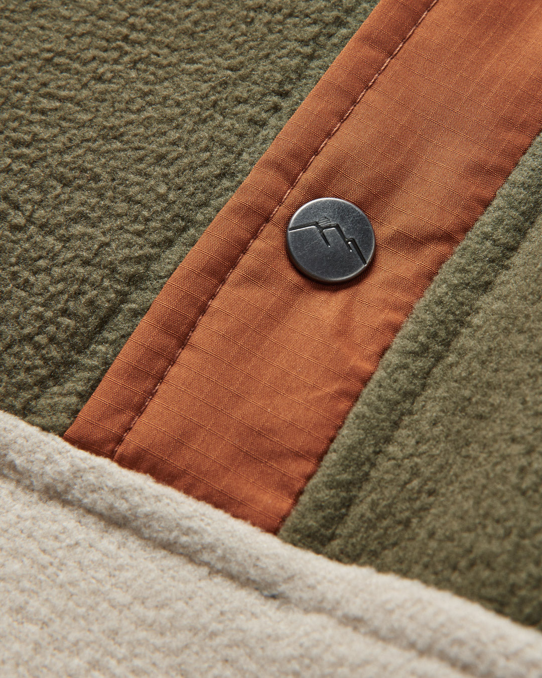Adrift Recycled Polar Fleece - Khaki/Oatmeal - Flatlay
