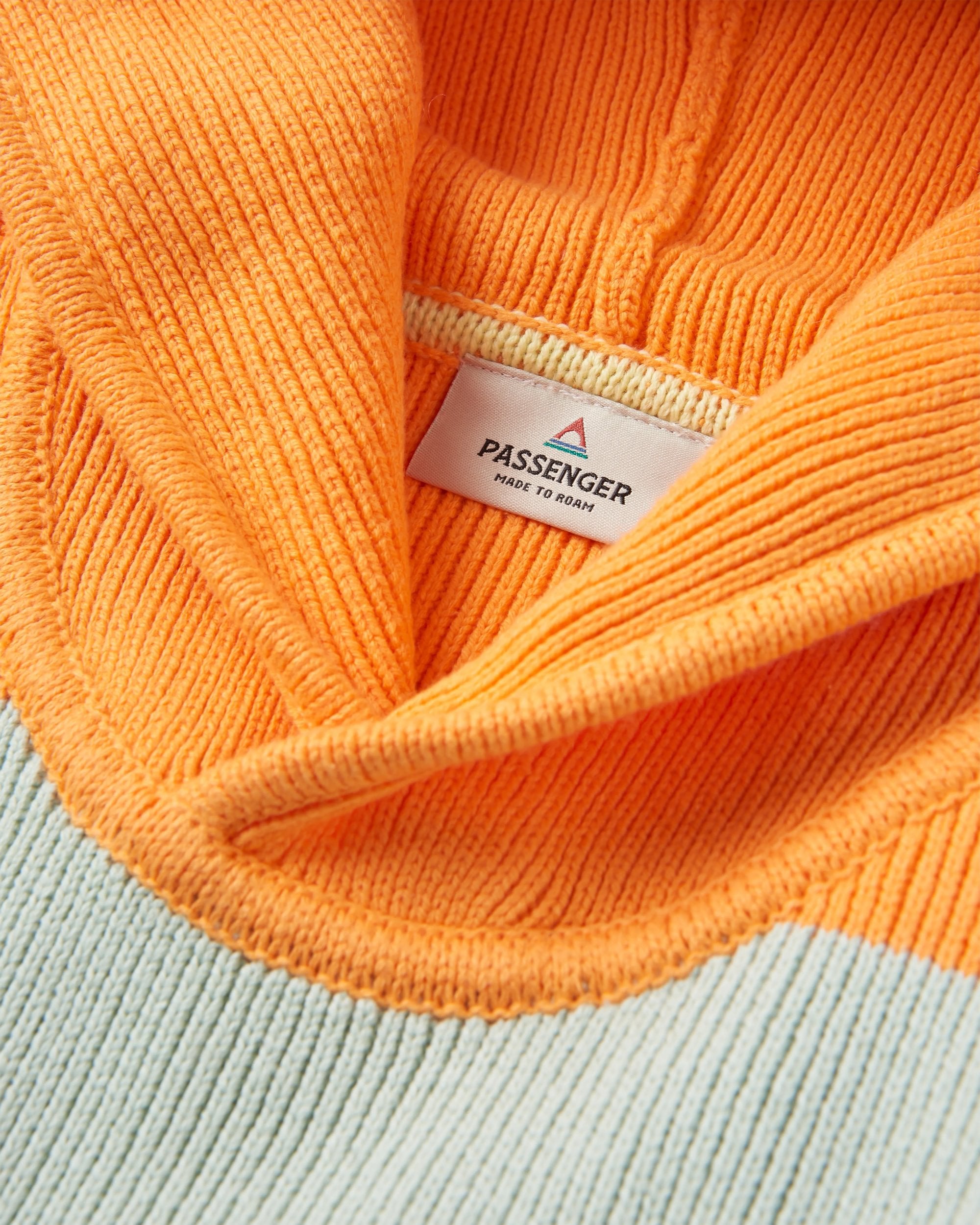 Moments Oversized Organic Cotton Knitted Hoodie - Multi Stripe - Flatlay