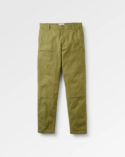 Vantage Lined Cotton Canvas Trouser - Khaki - Flatlay
