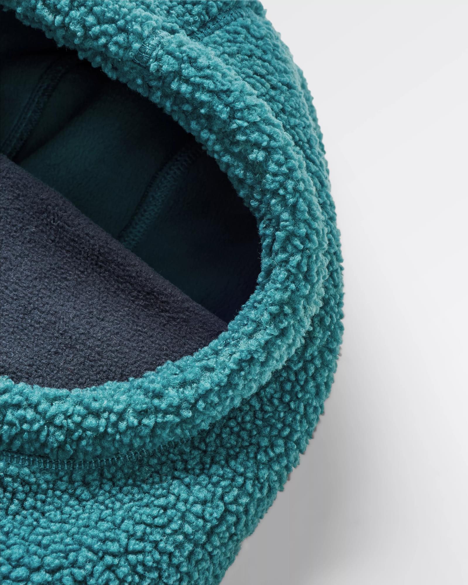 Snowdrift Recycled Fleece Hood - Mediterranean - Flatlay