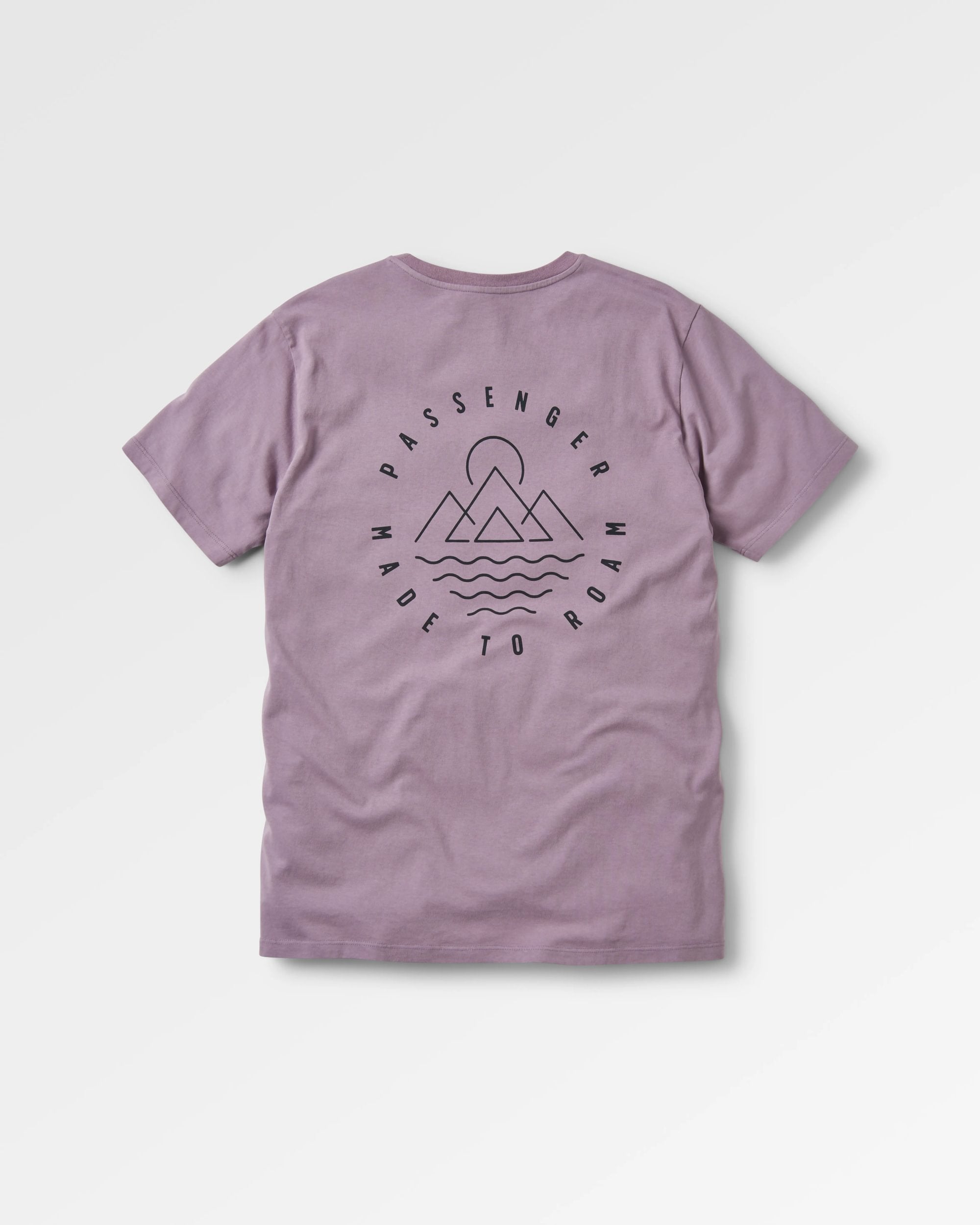 Escapism Recycled Cotton T-Shirt - Dusty Lilac - Flatlay
